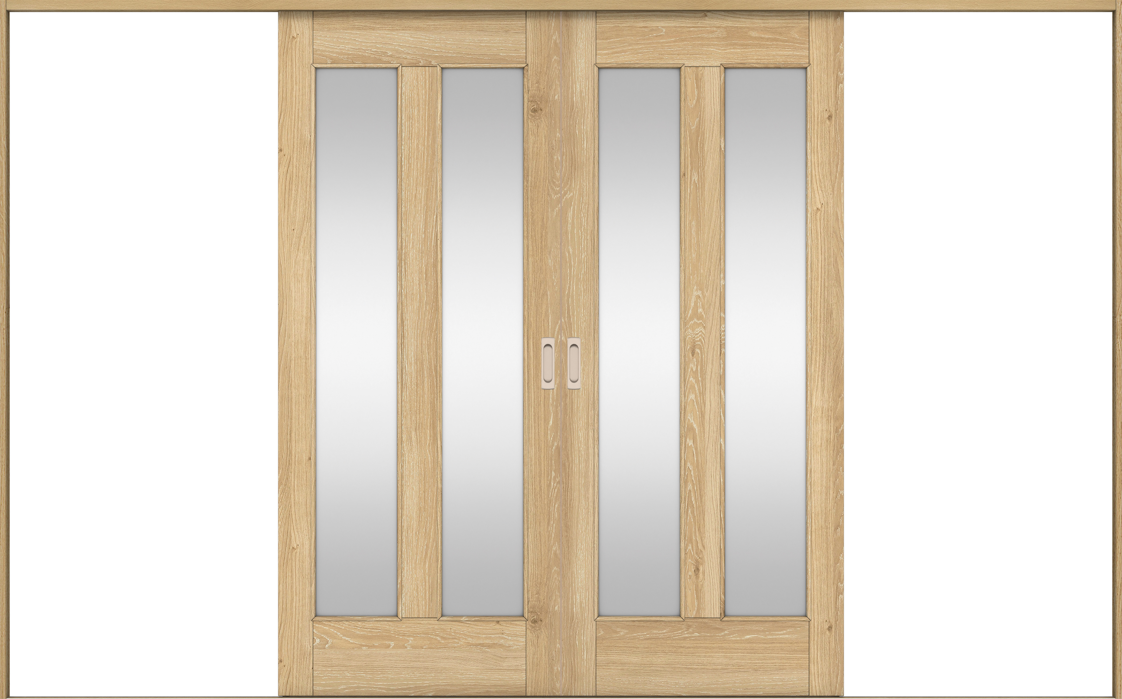 リビングドア　イエリア　引戸・引分　扉セット　０６デザイン　３２６６幅用　２０００高　〈ミルキーオーカー柄〉　左右兼用　錠なし　ラクラクローズ付