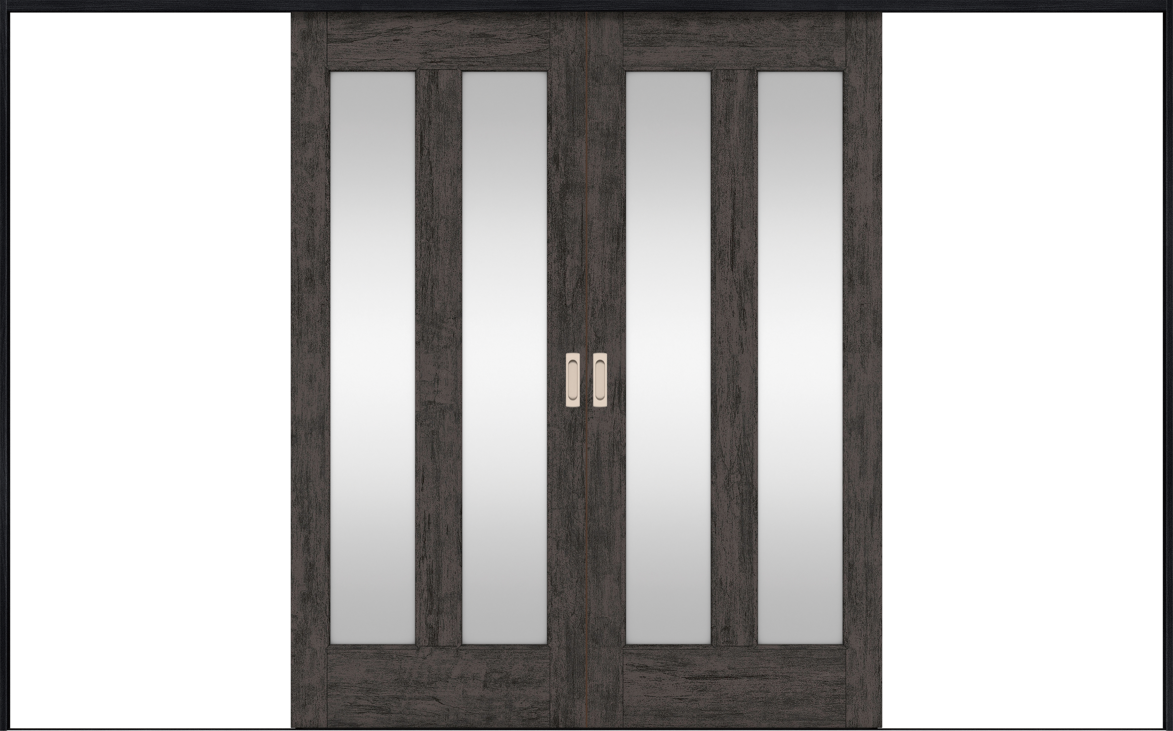 リビングドア　イエリア　引戸・引分　扉セット　０６デザイン　３２６６幅用　２０００高　〈ドライブラック柄〉　左右兼用　錠なし　ラクラクローズ付