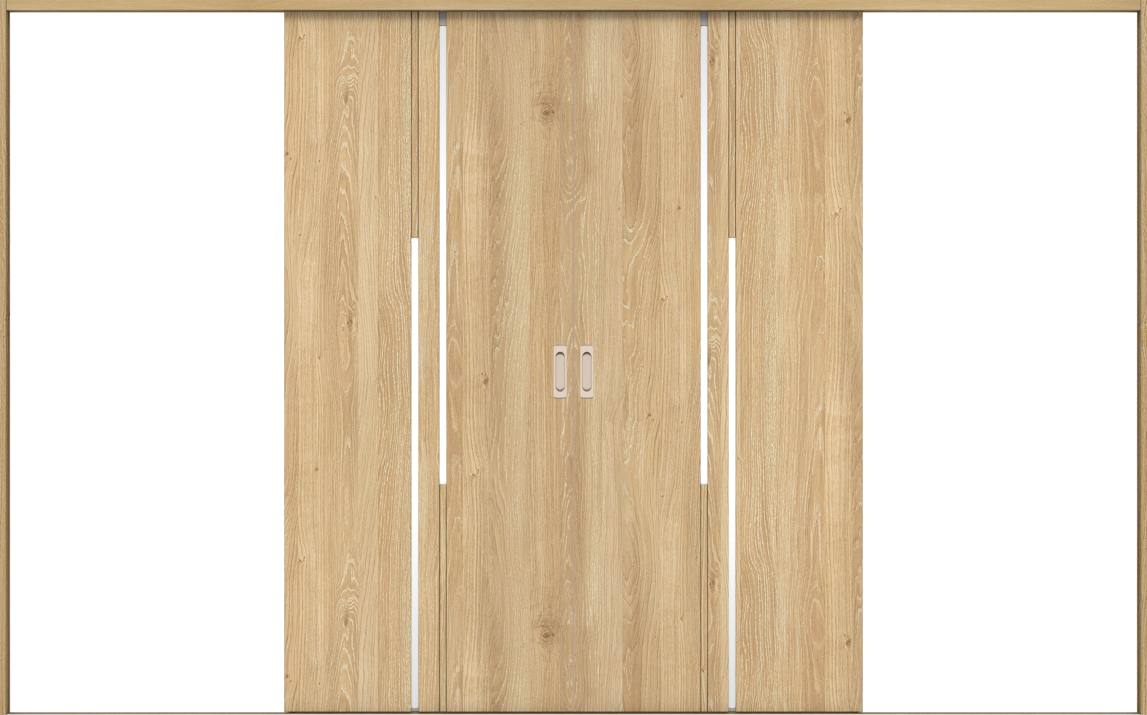 リビングドア　イエリア　引戸・引分　扉セット　７Ｐデザイン　３２６６幅用　２０００高　〈ミルキーオーカー柄〉　左右兼用　錠なし　ラクラクローズ付