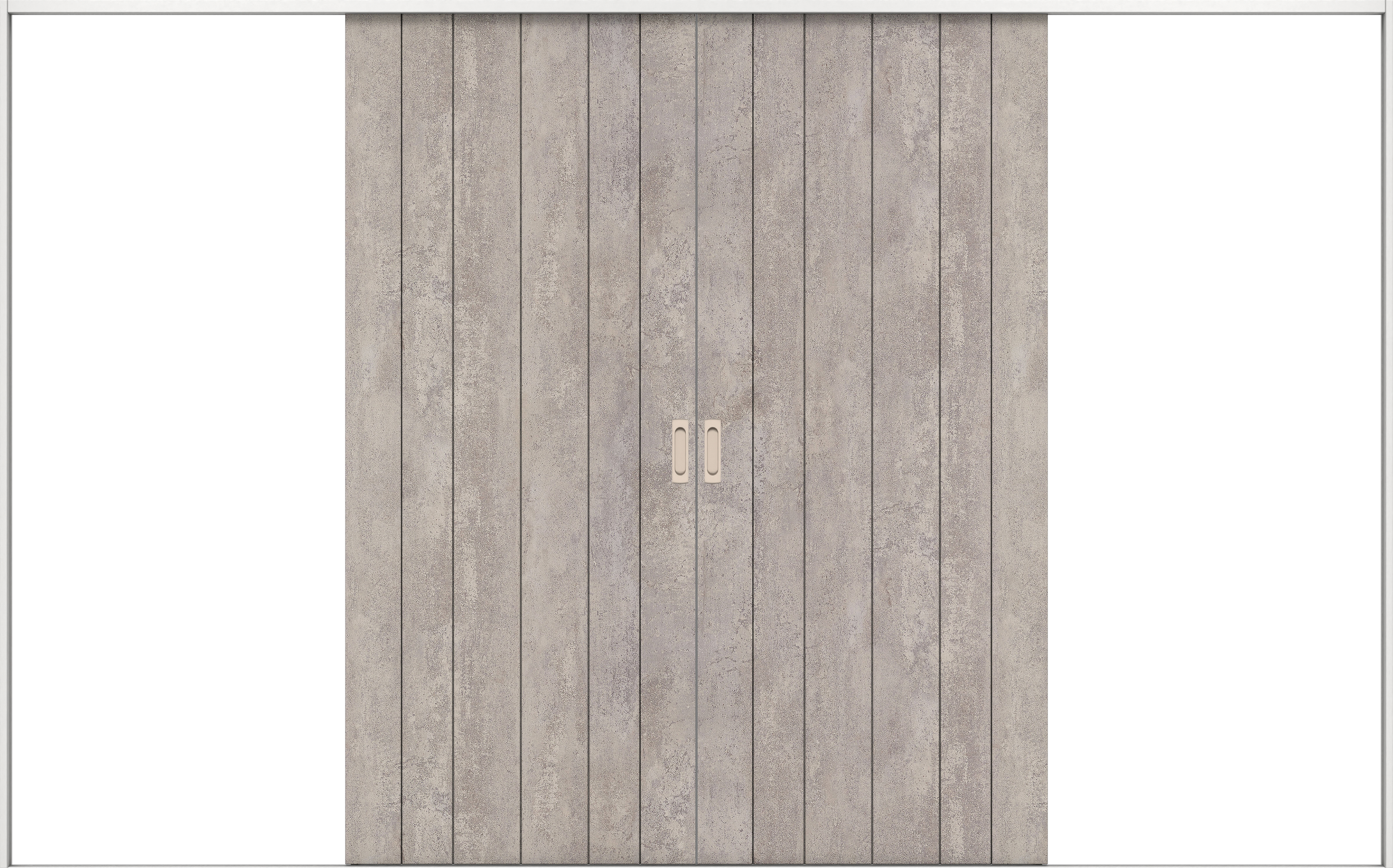 リビングドア　イエリア　引戸・引分　扉セット　０Ｓデザイン　３２６６幅用　２０００高　〈コンクリートグレー柄〉　左右兼用　錠なし　ラクラクローズ付