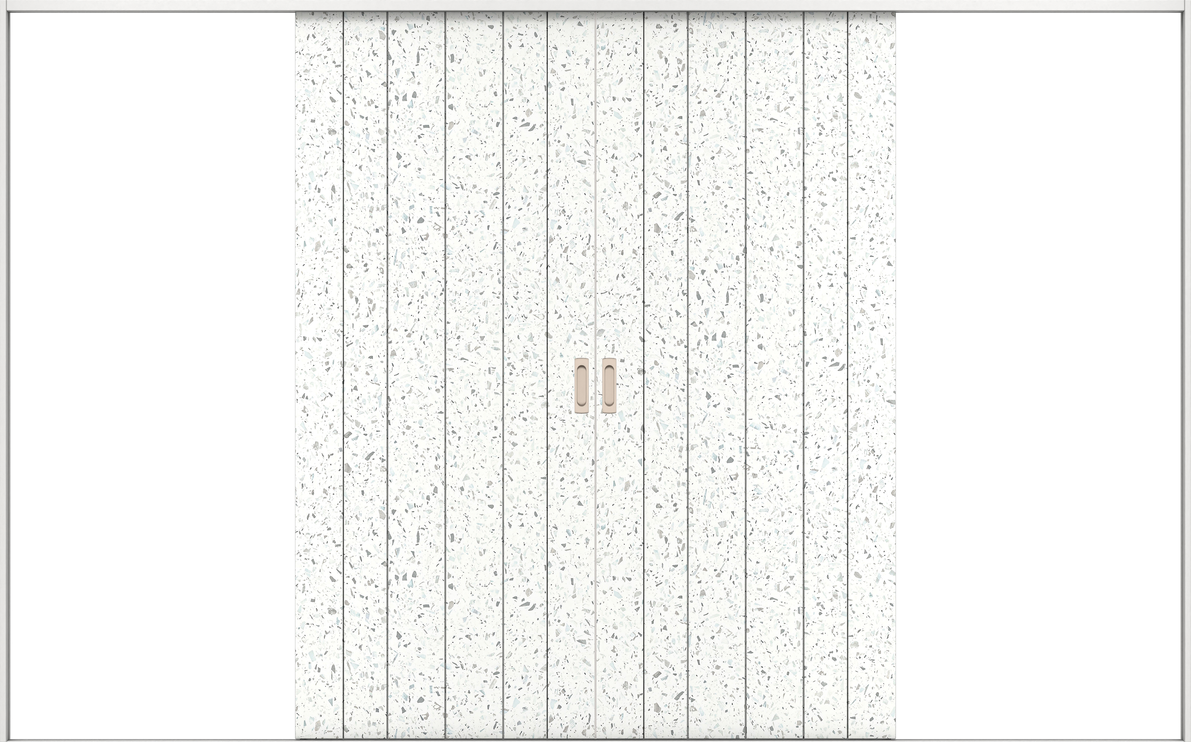 リビングドア　イエリア　引戸・引分　扉セット　０Ｓデザイン　３２６６幅用　２０００高　〈テラゾホワイト柄〉　左右兼用　錠なし　ラクラクローズ付