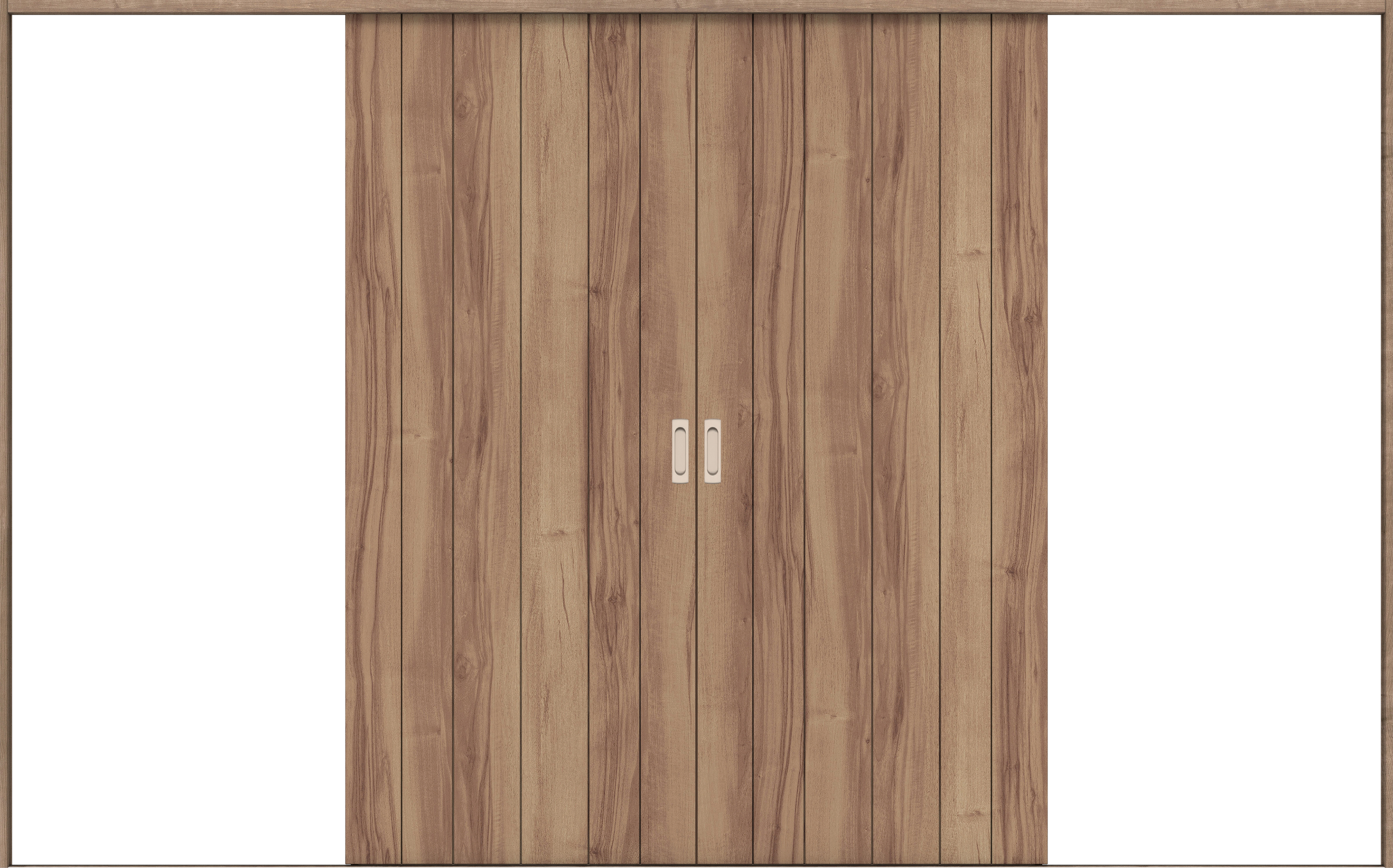 リビングドア　イエリア　引戸・引分　扉セット　０Ｓデザイン　３２６６幅用　２０００高　〈バームブラウン柄〉　左右兼用　錠なし　ラクラクローズ付