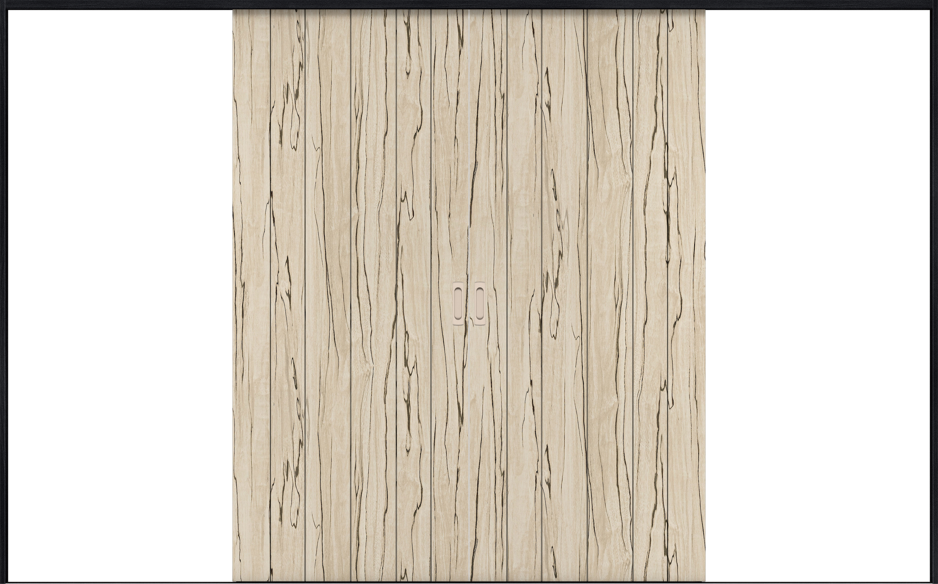 リビングドア　イエリア　引戸・引分　扉セット　０Ｓデザイン　３２６６幅用　２０００高　〈スロウベージュ柄〉　左右兼用　錠なし　ラクラクローズ付