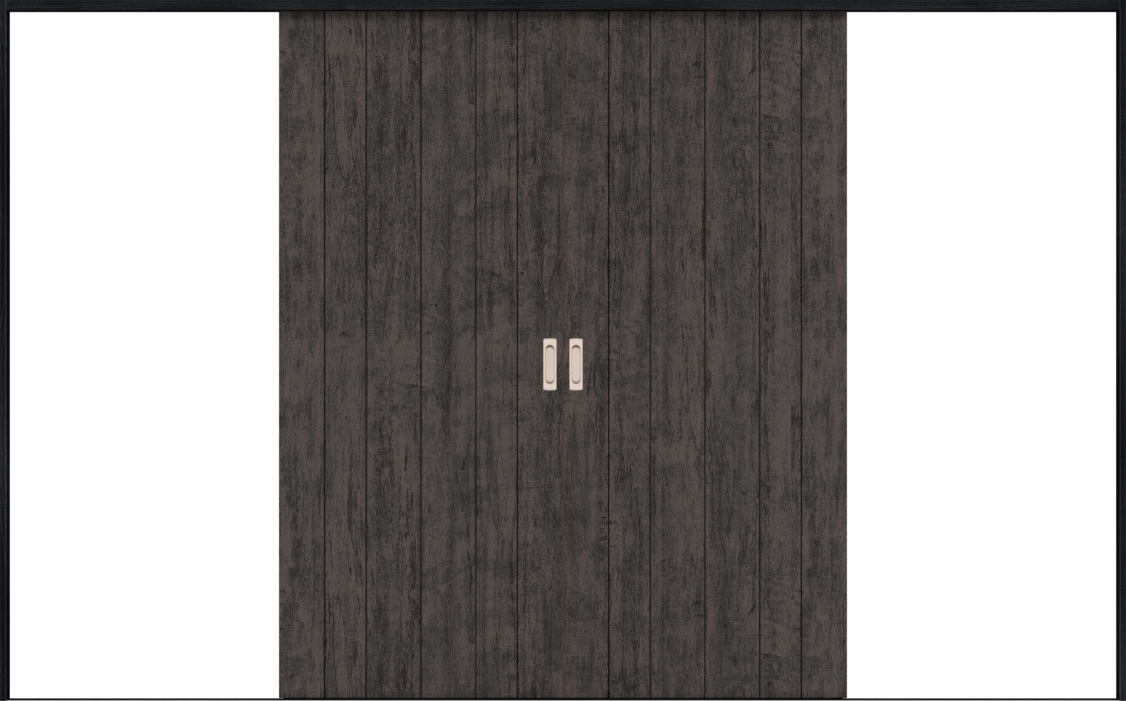 リビングドア　イエリア　引戸・引分　扉セット　０Ｓデザイン　３２６６幅用　２０００高　〈ドライブラック柄〉　左右兼用　錠なし　ラクラクローズ付