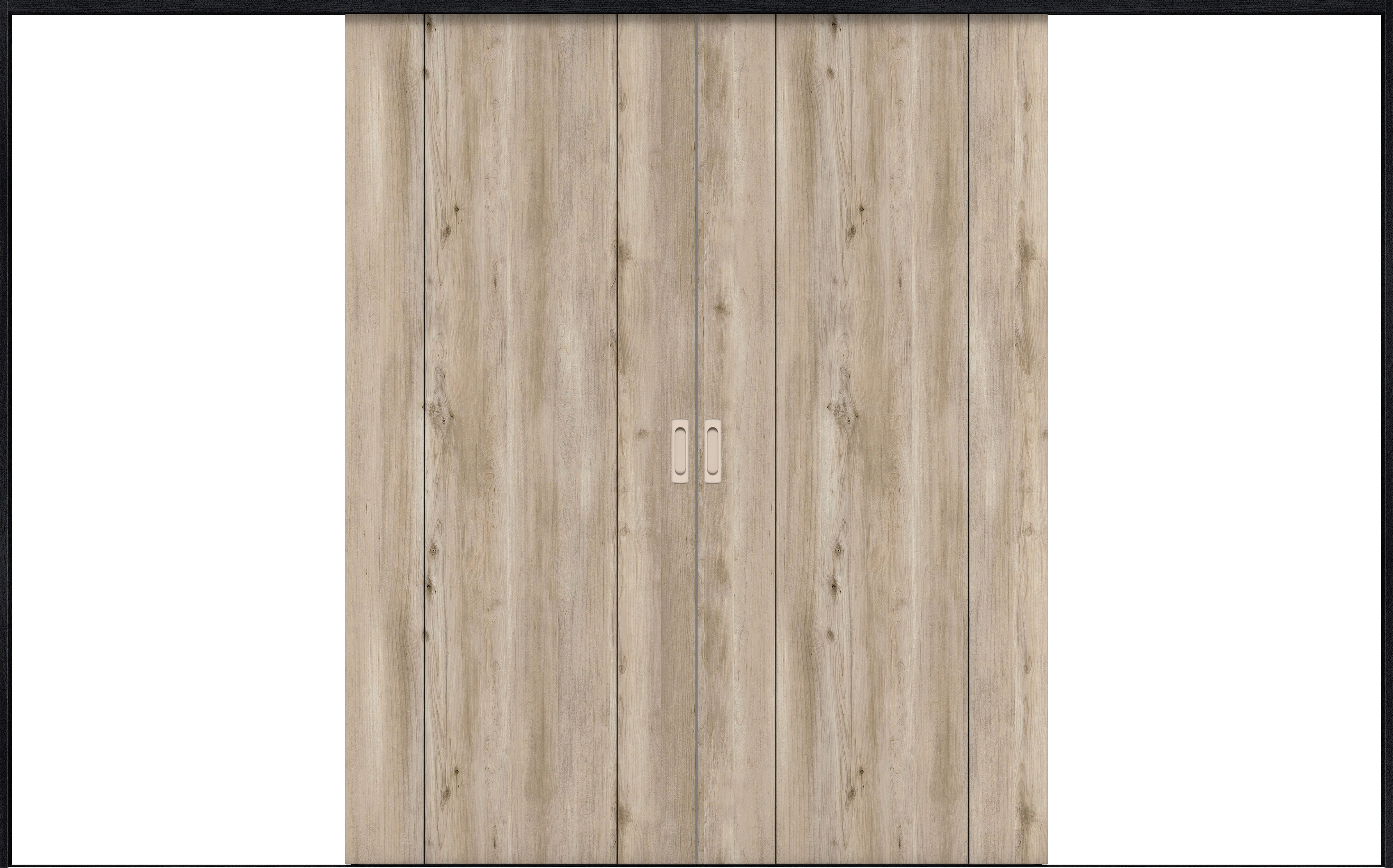 リビングドア　イエリア　引戸・引分　扉セット　１Ｐデザイン　３２６６幅用　２０００高　〈スモークグレー柄〉　左右兼用　錠なし　ラクラクローズ付