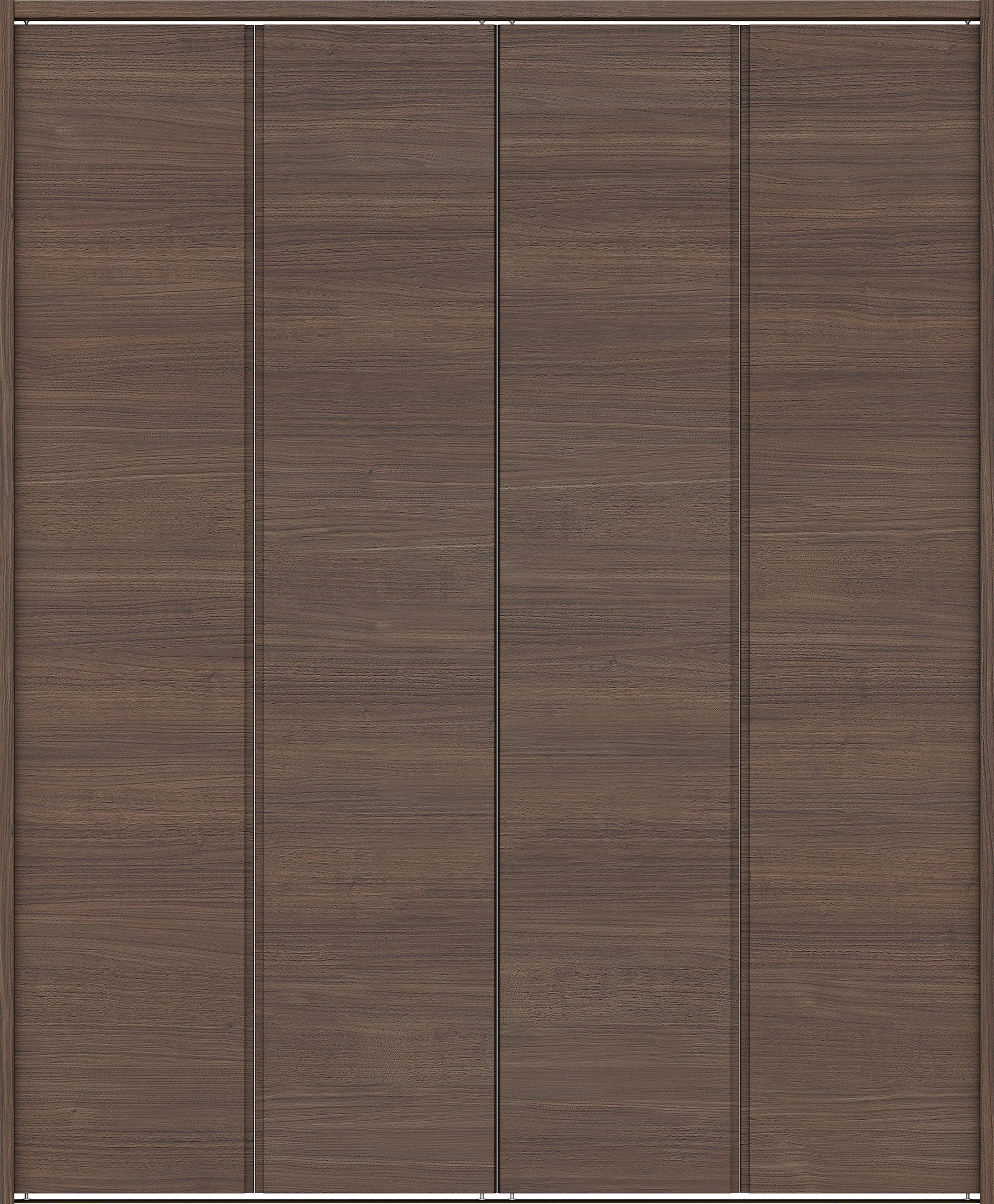 クローク収納　イエリア　折戸ユニット　ハンドルレス横木目タイプ　ウッド扉　下レール付三方枠（固定枠）　セット　１６８０幅（６尺間口）　２０３５高　〈ダルブラウン柄〉　ハンドルレス