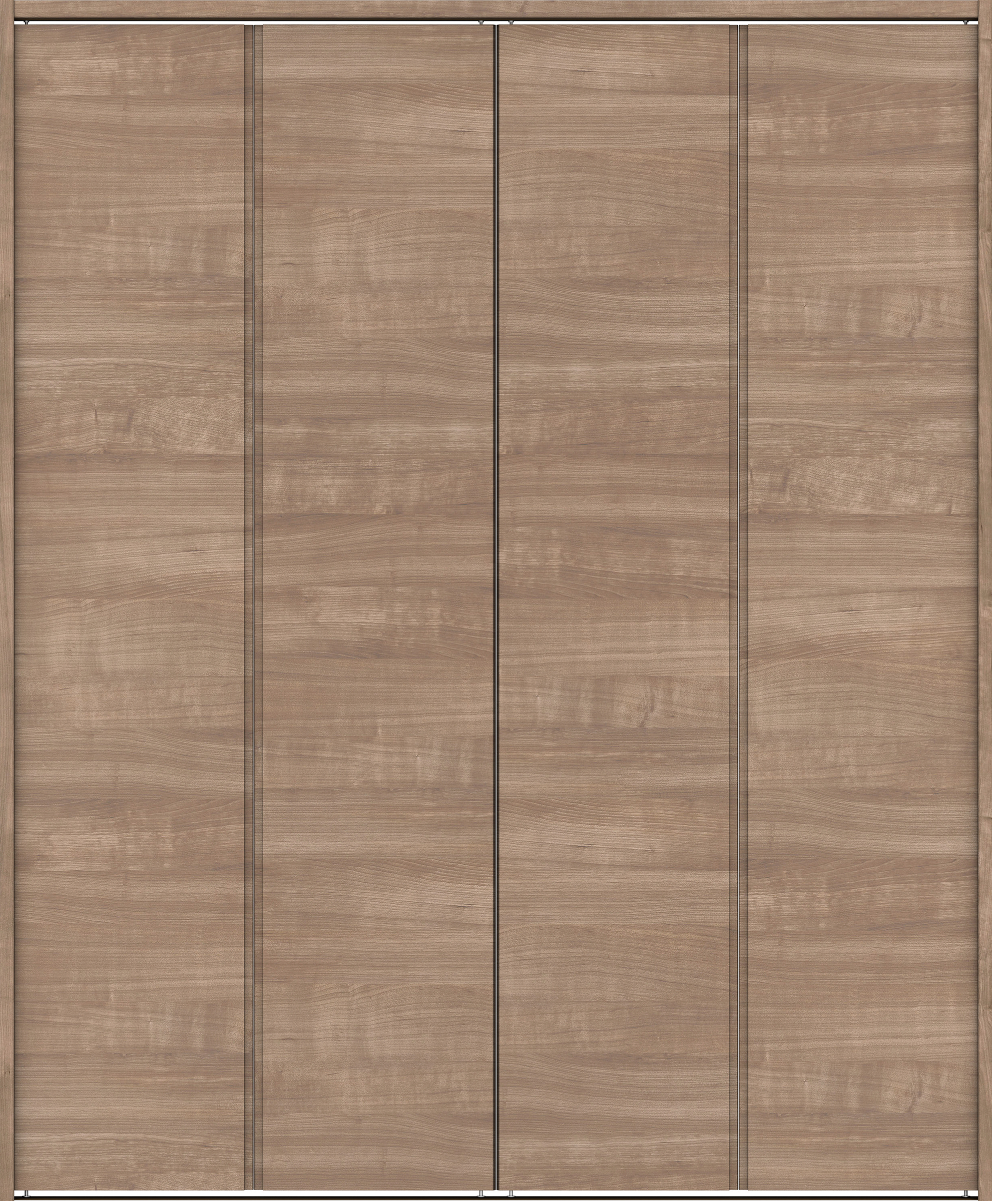 クローク収納　イエリア　折戸ユニット　ハンドルレス横木目タイプ　ウッド扉　下レール付三方枠（固定枠）　セット　１６８０幅（６尺間口）　２０３５高　〈トープグレー柄〉　ハンドルレス