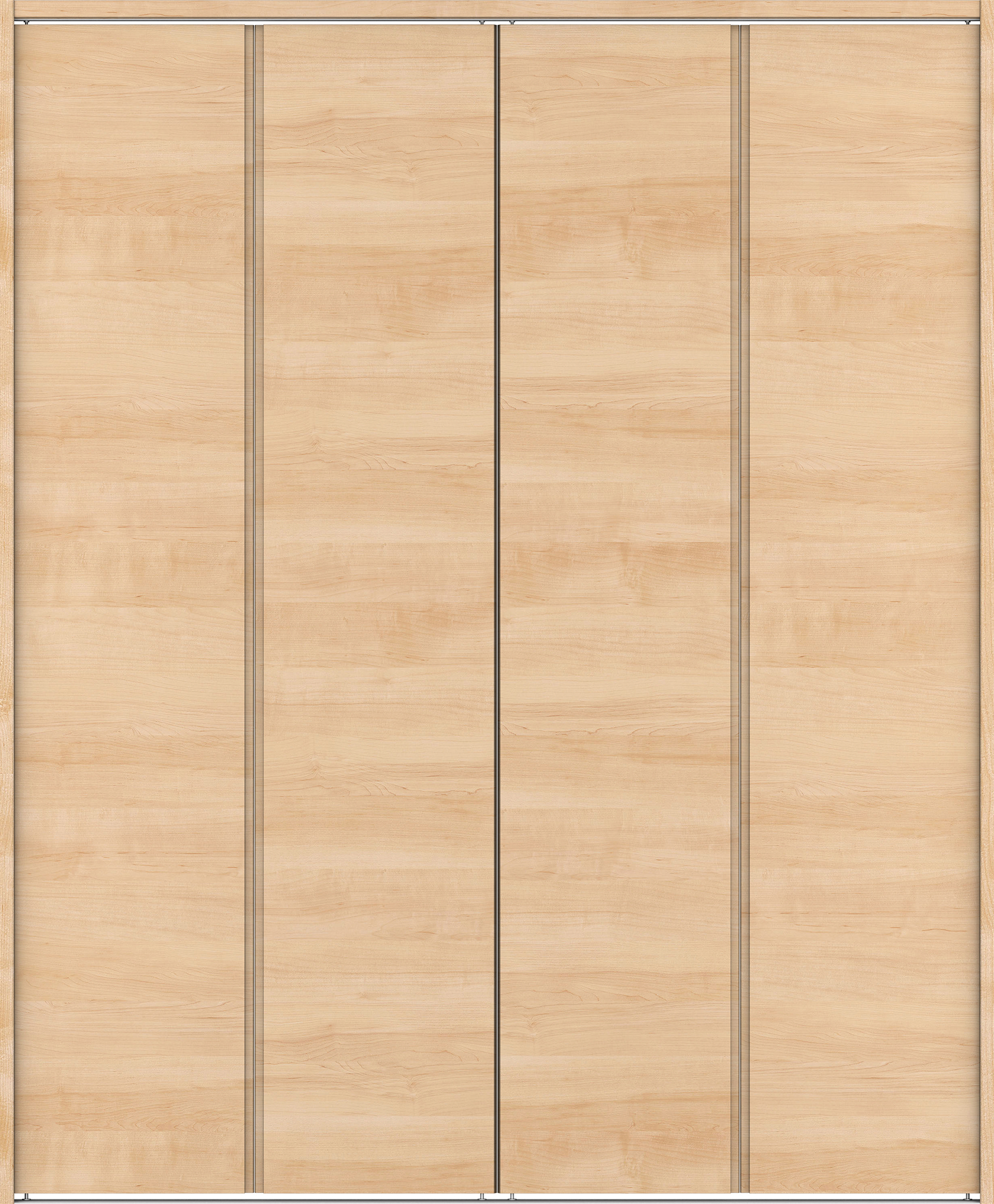 クローク収納　イエリア　折戸ユニット　ハンドルレス横木目タイプ　ウッド扉　下レール付三方枠（固定枠）　セット　１６８０幅（６尺間口）　２０３５高　〈ミルベージュ柄〉　ハンドルレス