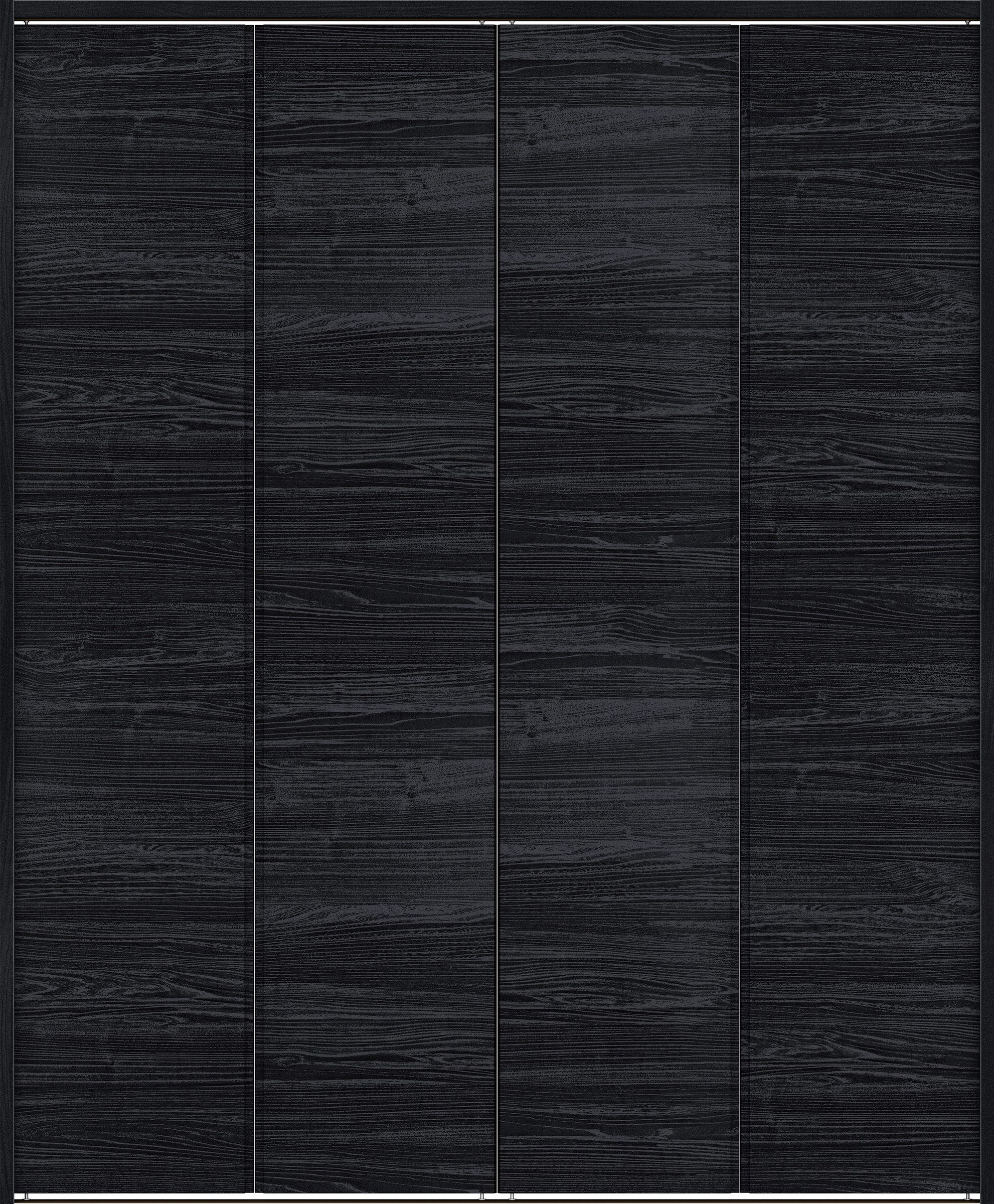 クローク収納　イエリア　折戸ユニット　ハンドルレス横木目タイプ　ウッド扉　下レール付三方枠（固定枠）　セット　１６８０幅（６尺間口）　２０３５高　〈モスブラック柄〉　ハンドルレス