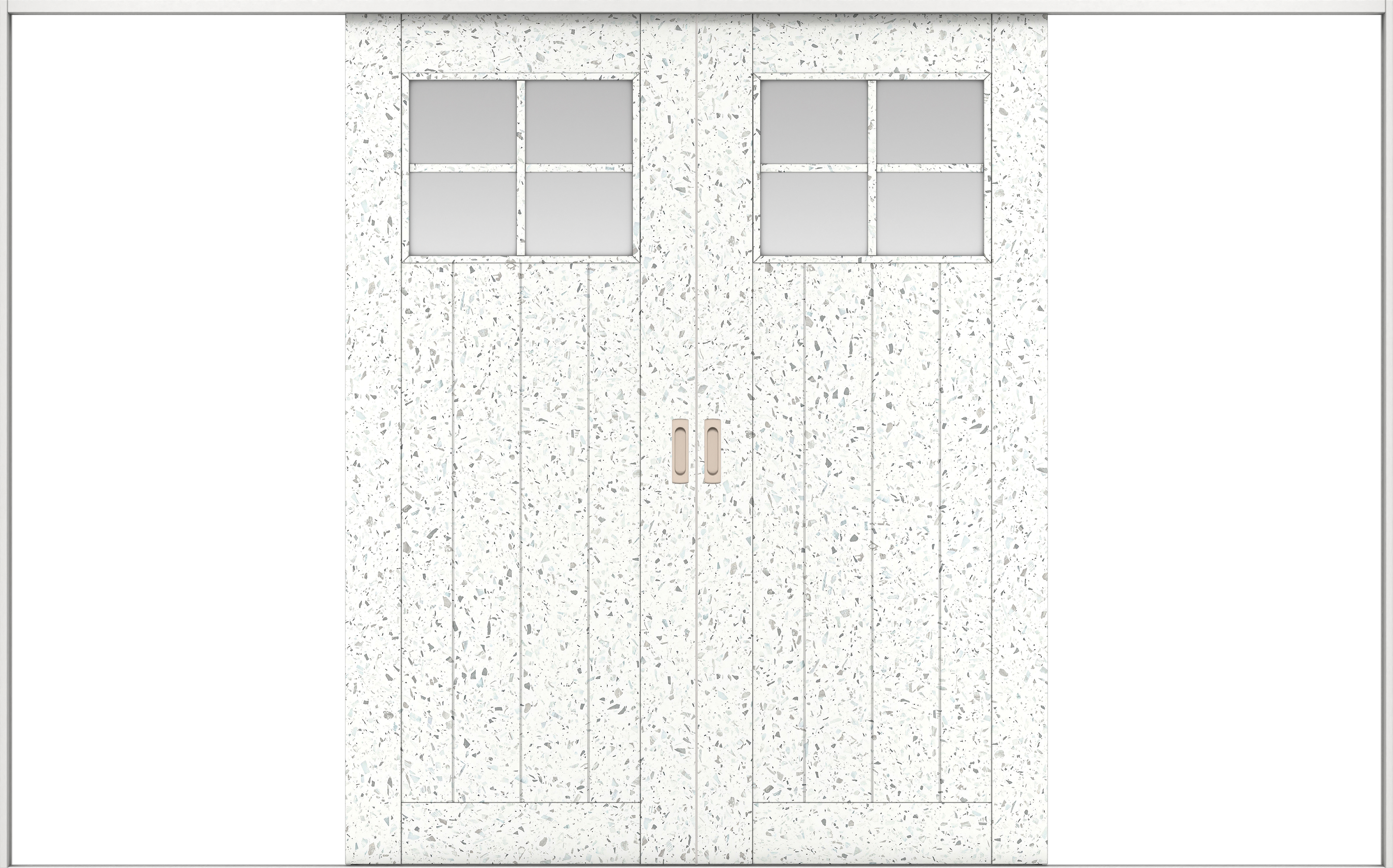 リビングドア　イエリア　引戸・引分　扉セット　１Ｓデザイン　３２６６幅用　２０００高　〈テラゾホワイト柄〉　左右兼用　錠なし　ラクラクローズ付