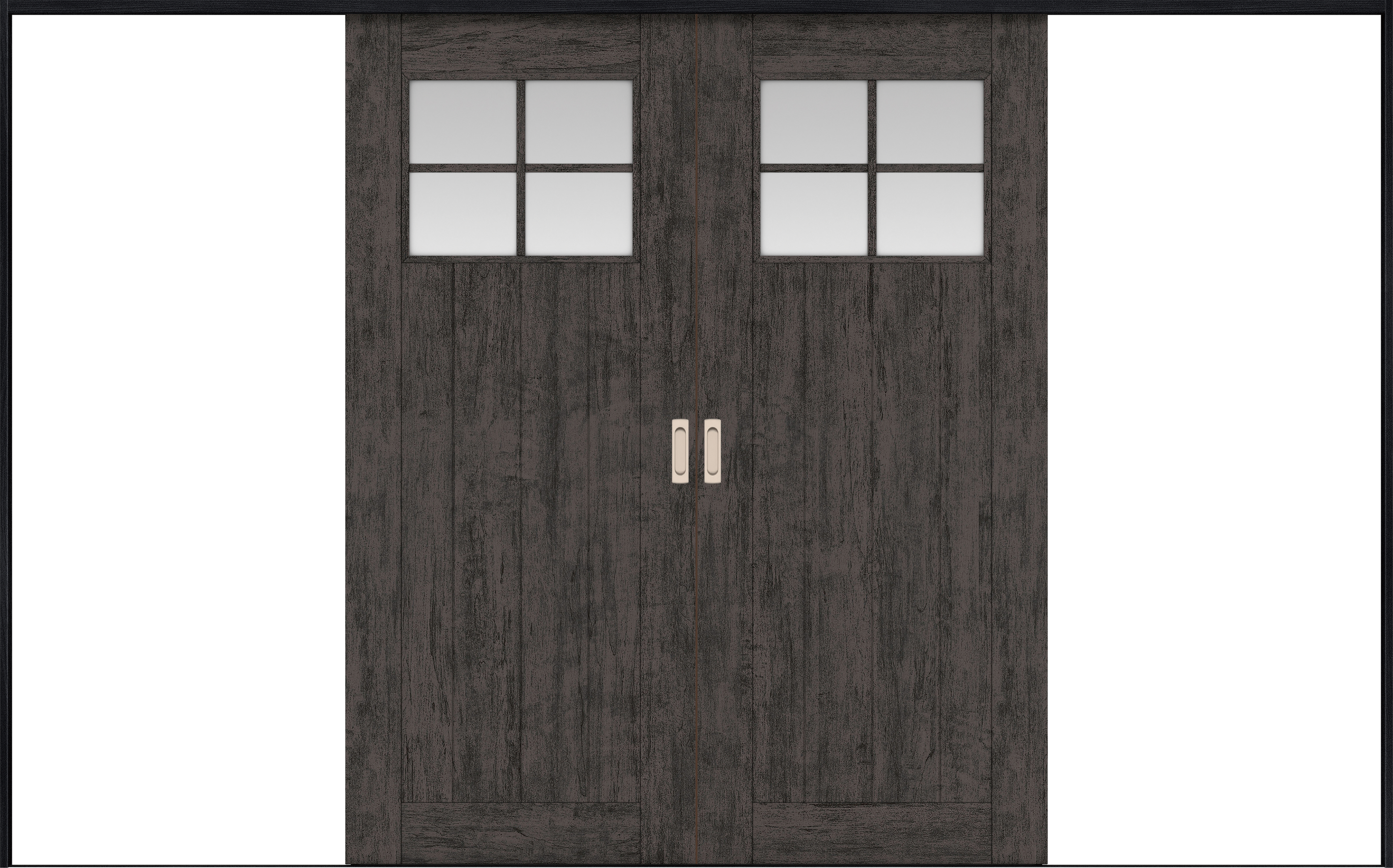 リビングドア　イエリア　引戸・引分　扉セット　１Ｓデザイン　３２６６幅用　２０００高　〈ドライブラック柄〉　左右兼用　錠なし　ラクラクローズ付