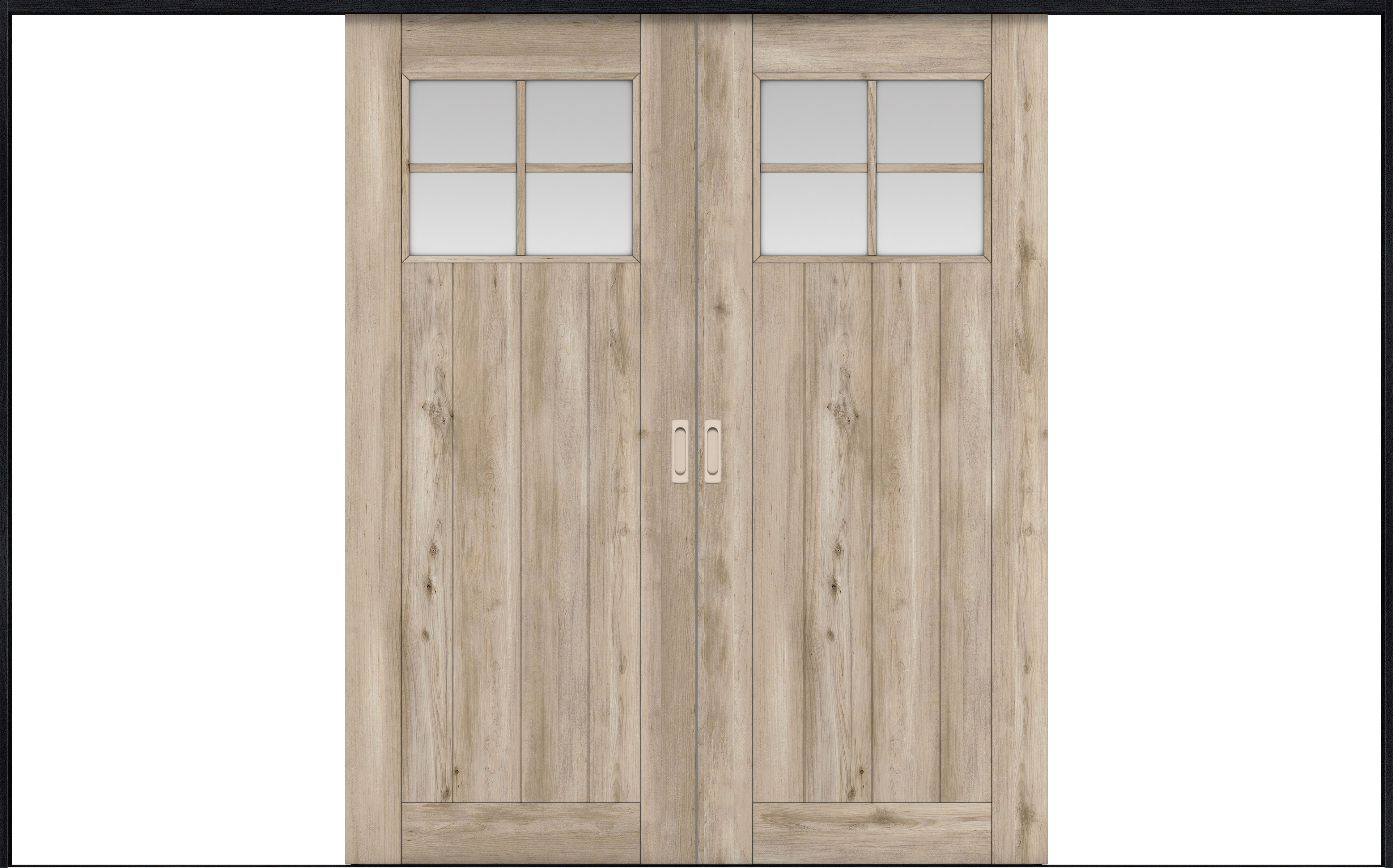 リビングドア　イエリア　引戸・引分　扉セット　１Ｓデザイン　３２６６幅用　２０００高　〈スモークグレー柄〉　左右兼用　錠なし　ラクラクローズ付