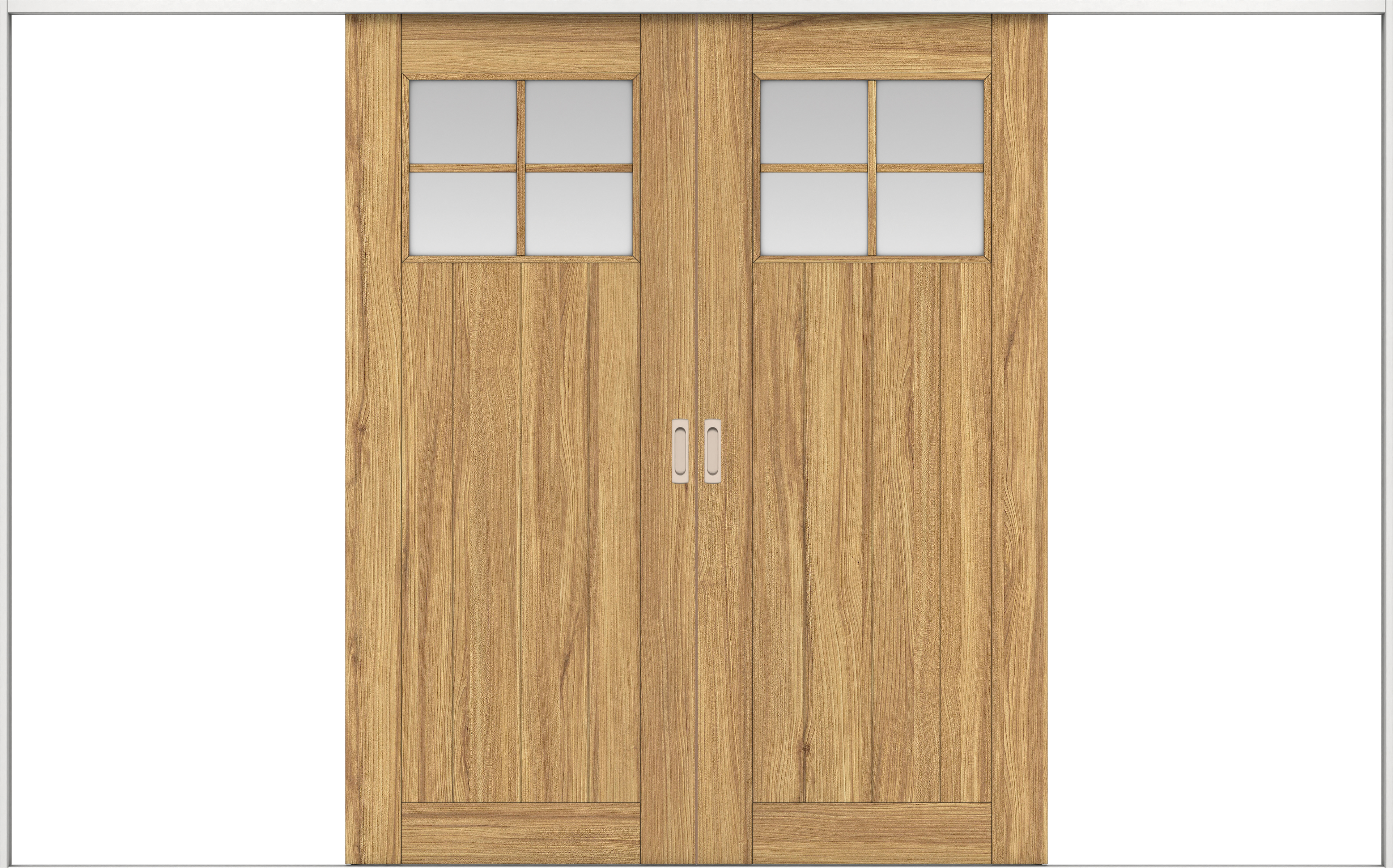 リビングドア　イエリア　引戸・引分　扉セット　１Ｓデザイン　３２６６幅用　２０００高　〈シナモンブラウン柄〉　左右兼用　錠なし　ラクラクローズ付