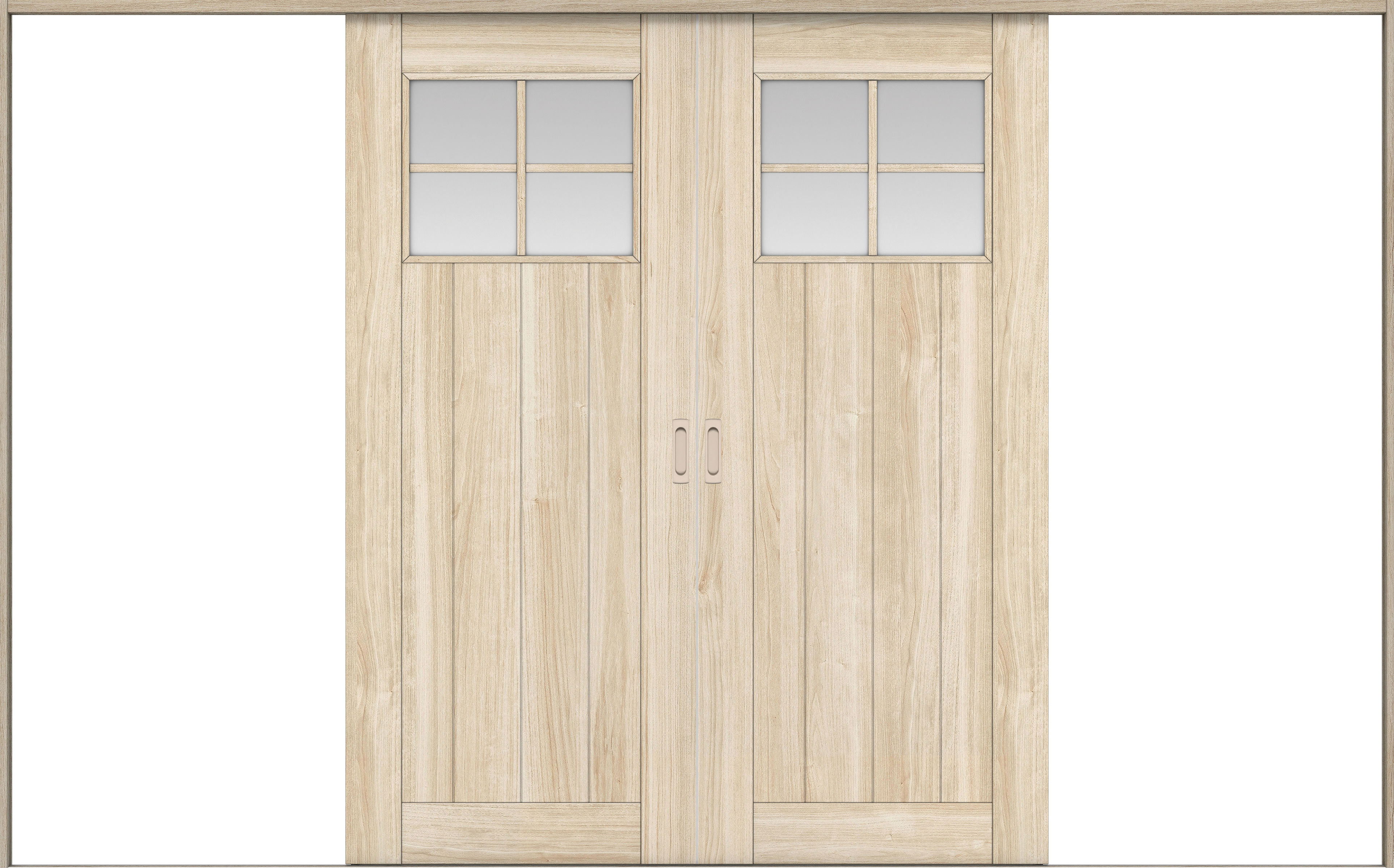 リビングドア　イエリア　引戸・引分　扉セット　１Ｓデザイン　３２６６幅用　２０００高　〈コットンベージュ柄〉　左右兼用　錠なし　ラクラクローズ付