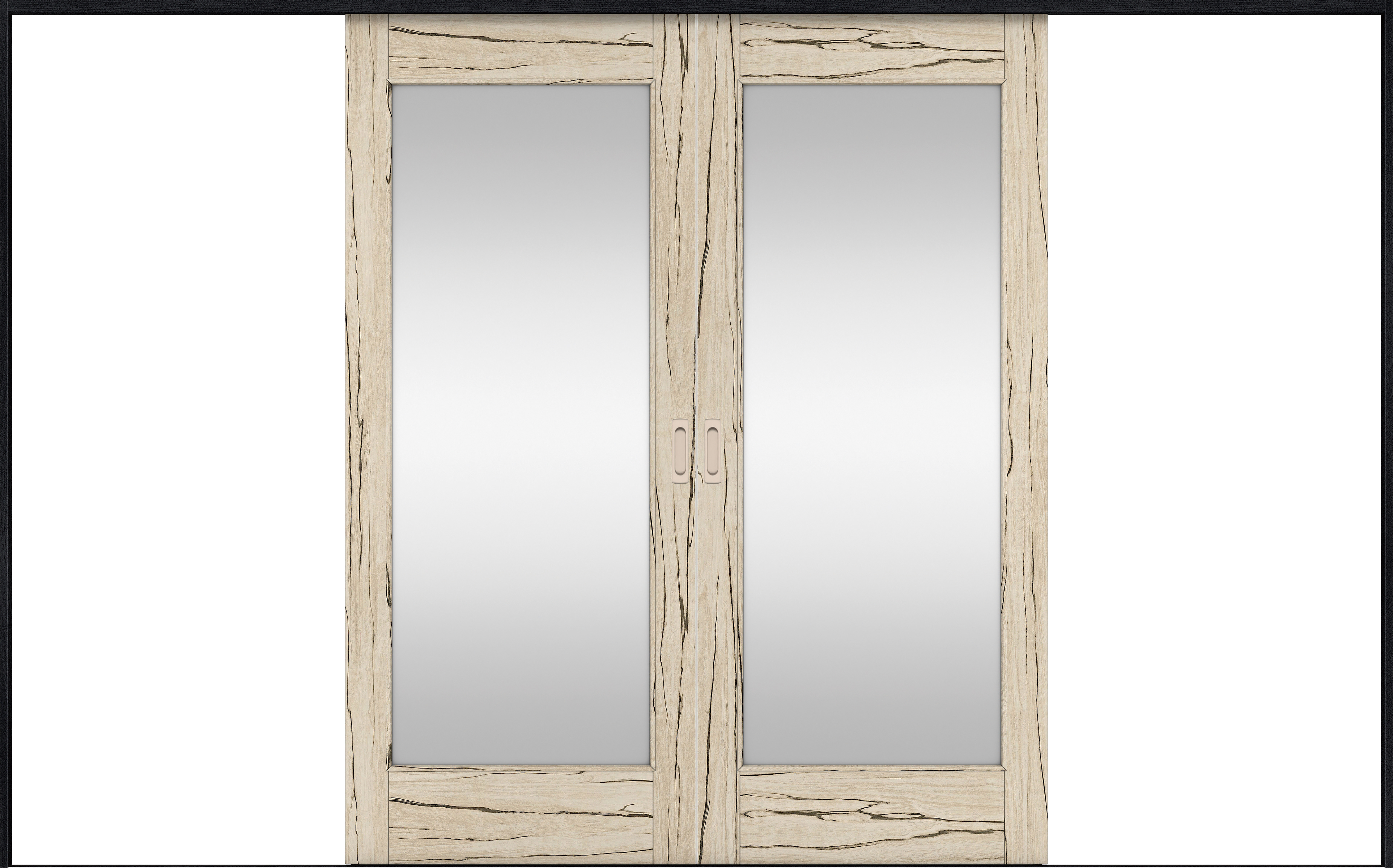 リビングドア　イエリア　引戸・引分　扉セット　２１デザイン　３２６６幅用　２０００高　〈スロウベージュ柄〉　左右兼用　錠なし　ラクラクローズ付