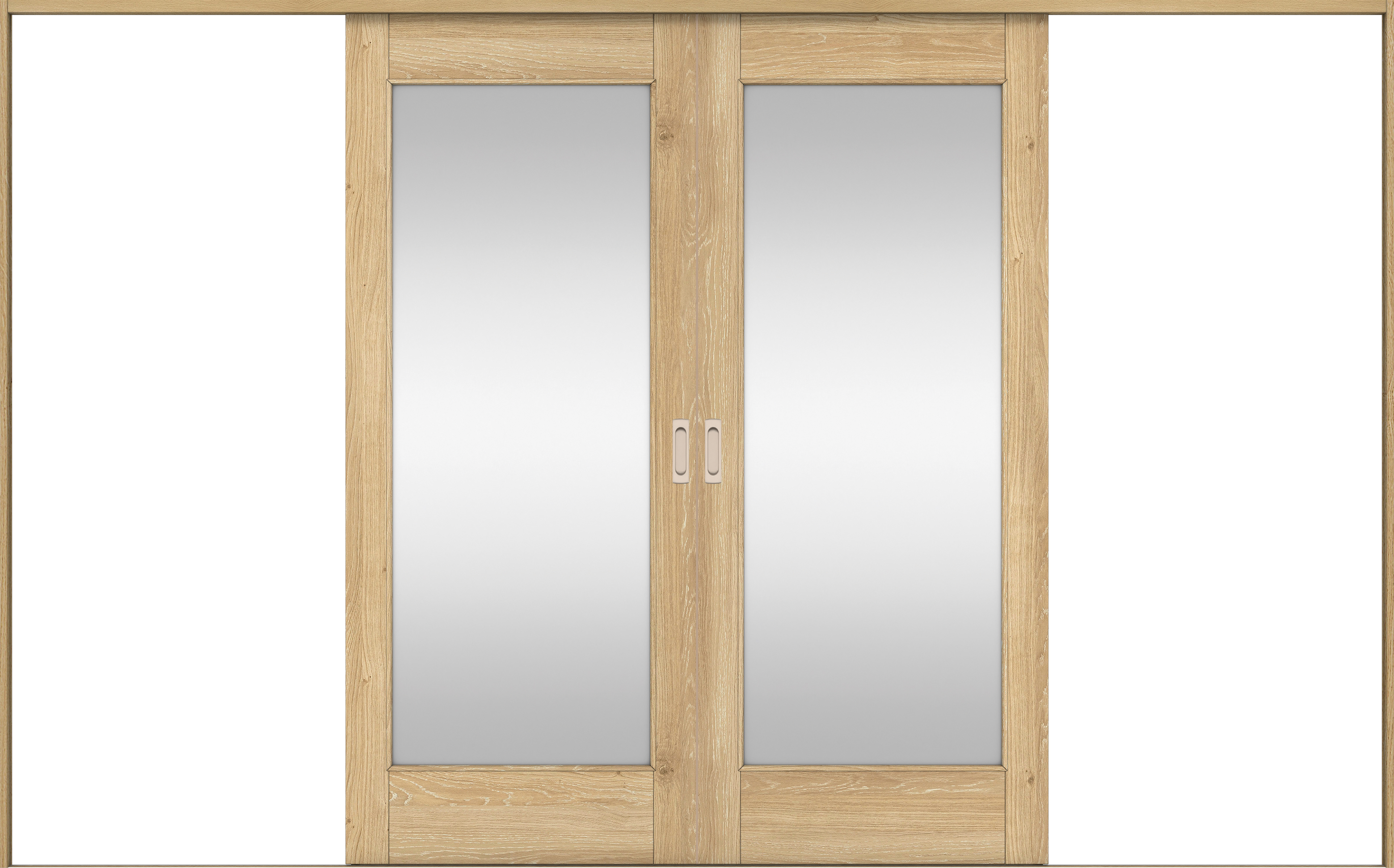 リビングドア　イエリア　引戸・引分　扉セット　２１デザイン　３２６６幅用　２０００高　〈ミルキーオーカー柄〉　左右兼用　錠なし　ラクラクローズ付