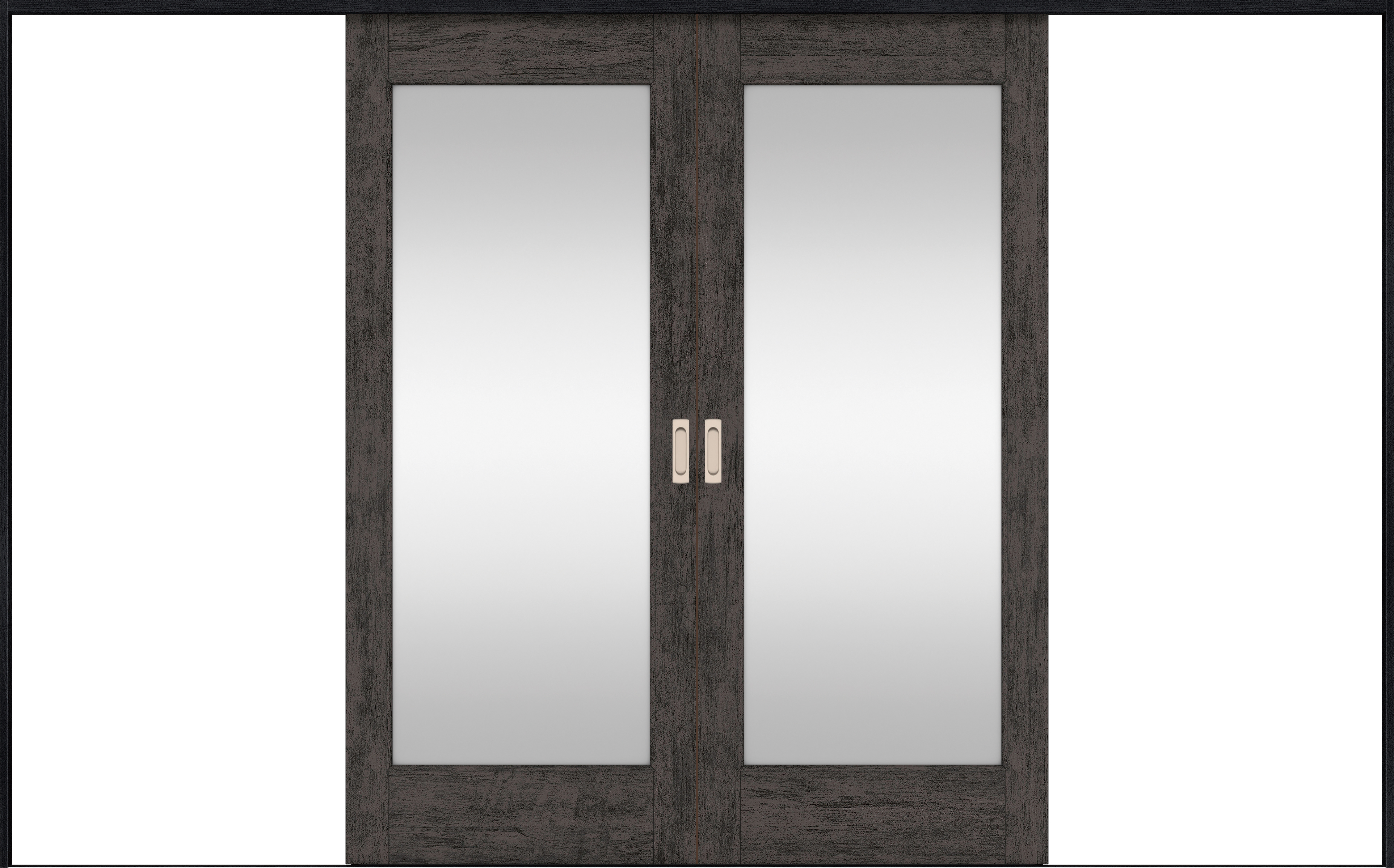 リビングドア　イエリア　引戸・引分　扉セット　２１デザイン　３２６６幅用　２０００高　〈ドライブラック柄〉　左右兼用　錠なし　ラクラクローズ付