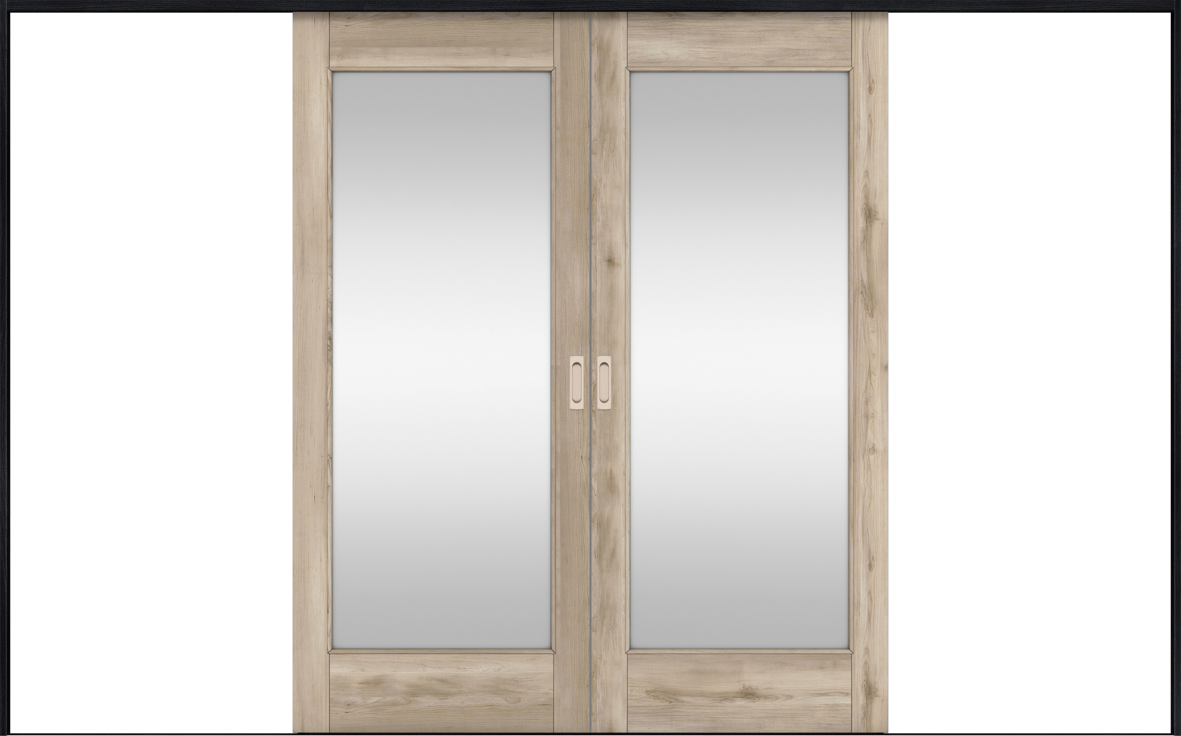 リビングドア　イエリア　引戸・引分　扉セット　２１デザイン　３２６６幅用　２０００高　〈スモークグレー柄〉　左右兼用　錠なし　ラクラクローズ付