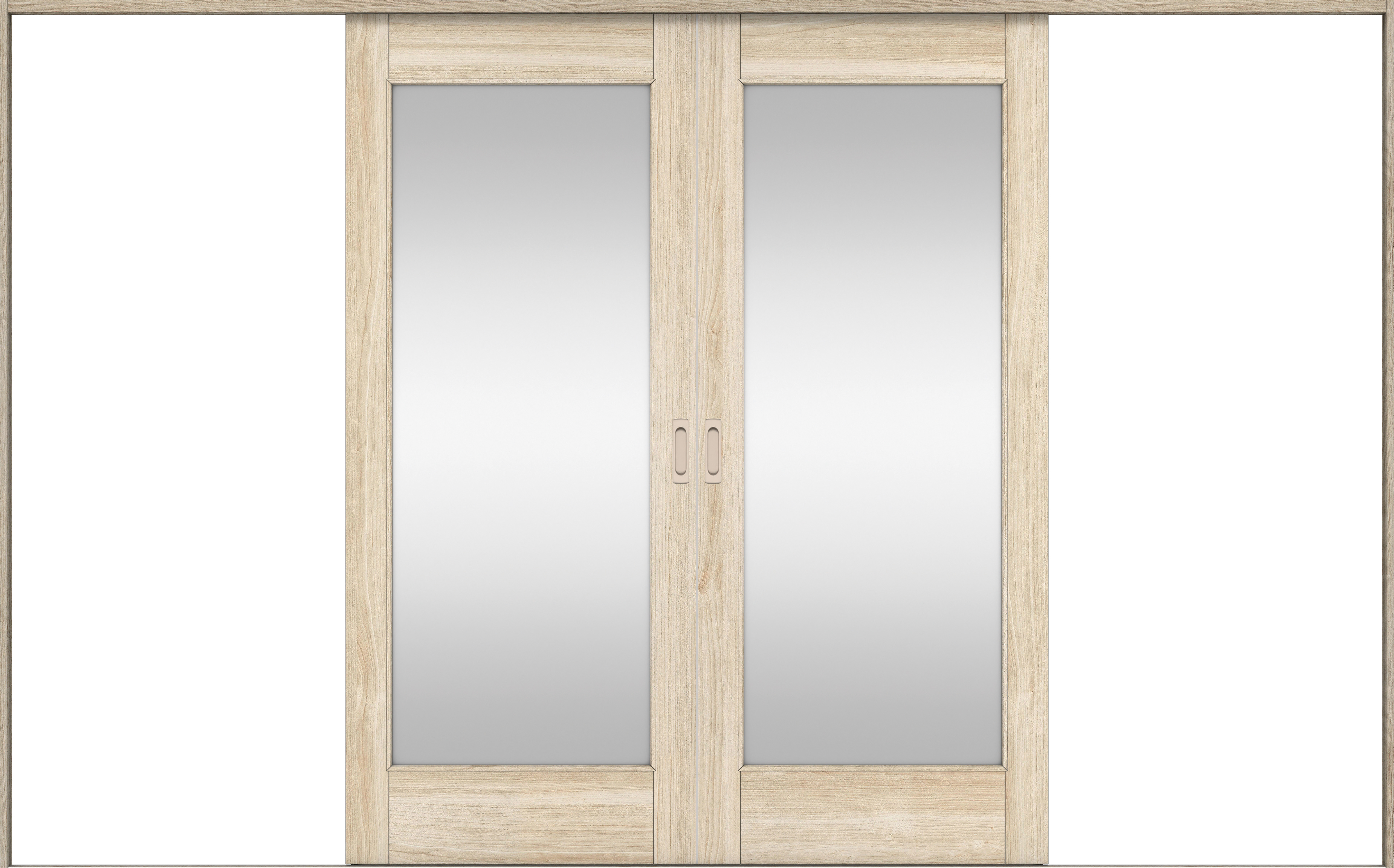 リビングドア　イエリア　引戸・引分　扉セット　２１デザイン　３２６６幅用　２０００高　〈コットンベージュ柄〉　左右兼用　錠なし　ラクラクローズ付