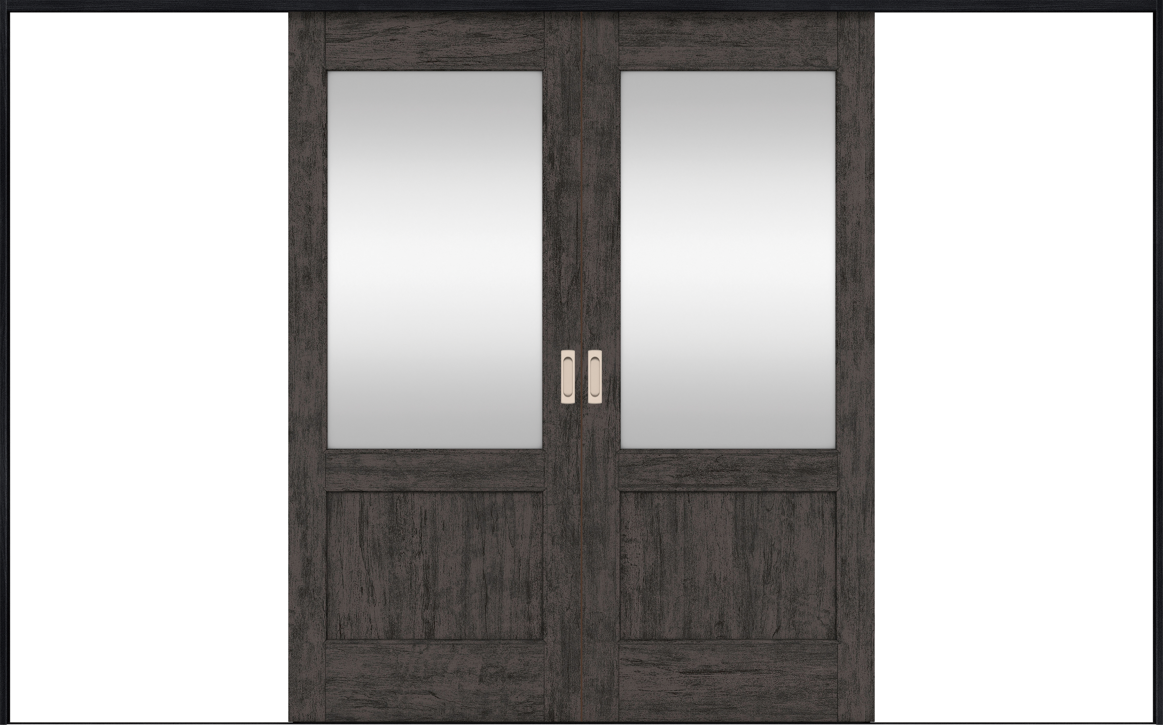 リビングドア　イエリア　引戸・引分　扉セット　２６デザイン　３２６６幅用　２０００高　〈ドライブラック柄〉　左右兼用　錠なし　ラクラクローズ付