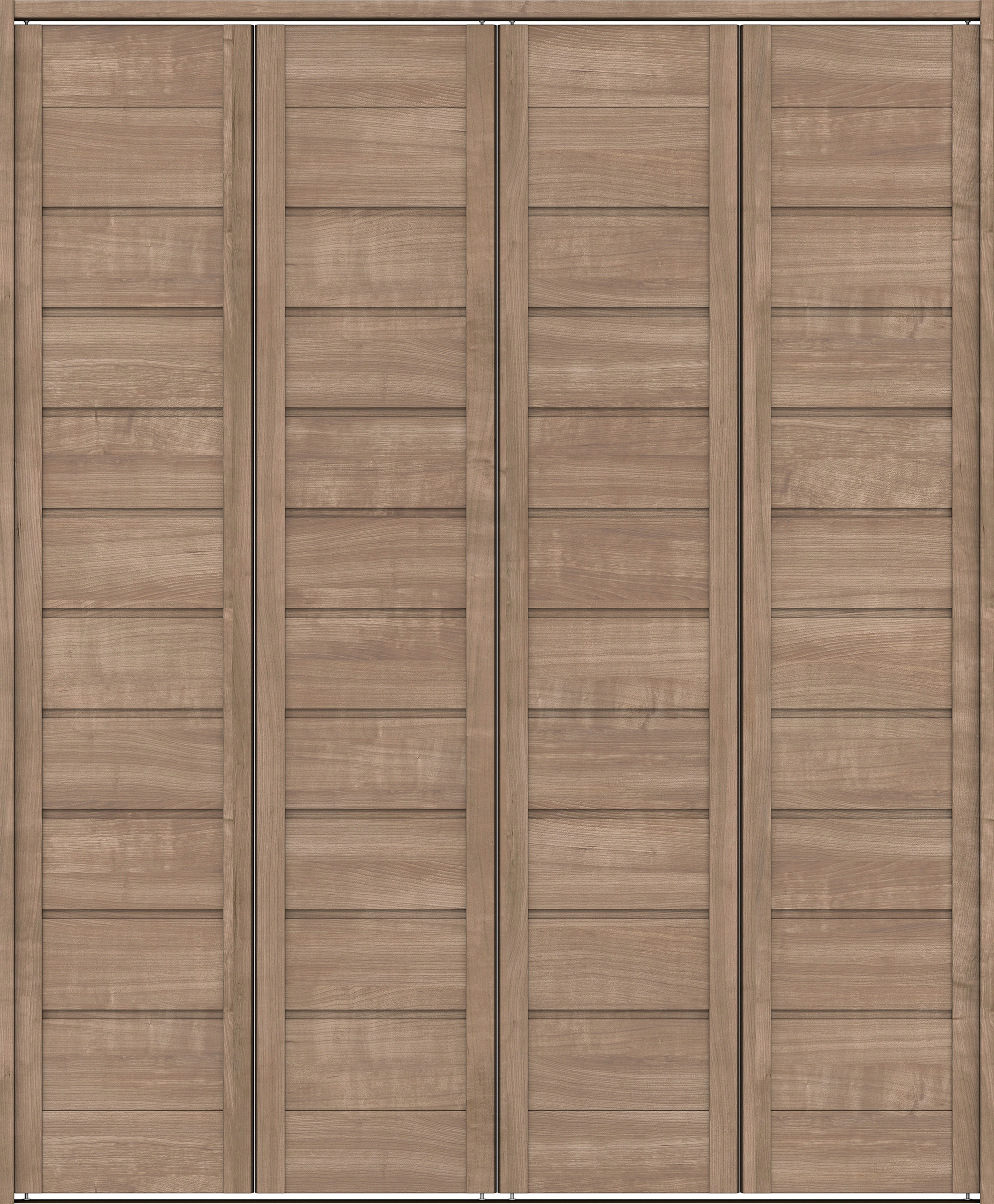 クローク収納　イエリア　折戸ユニット　通気タイプ　ウッド扉　下レール付三方枠（固定枠）　セット　１６４４幅（６尺小間口）　２０３５高　〈トープグレー柄〉　ハンドルレス