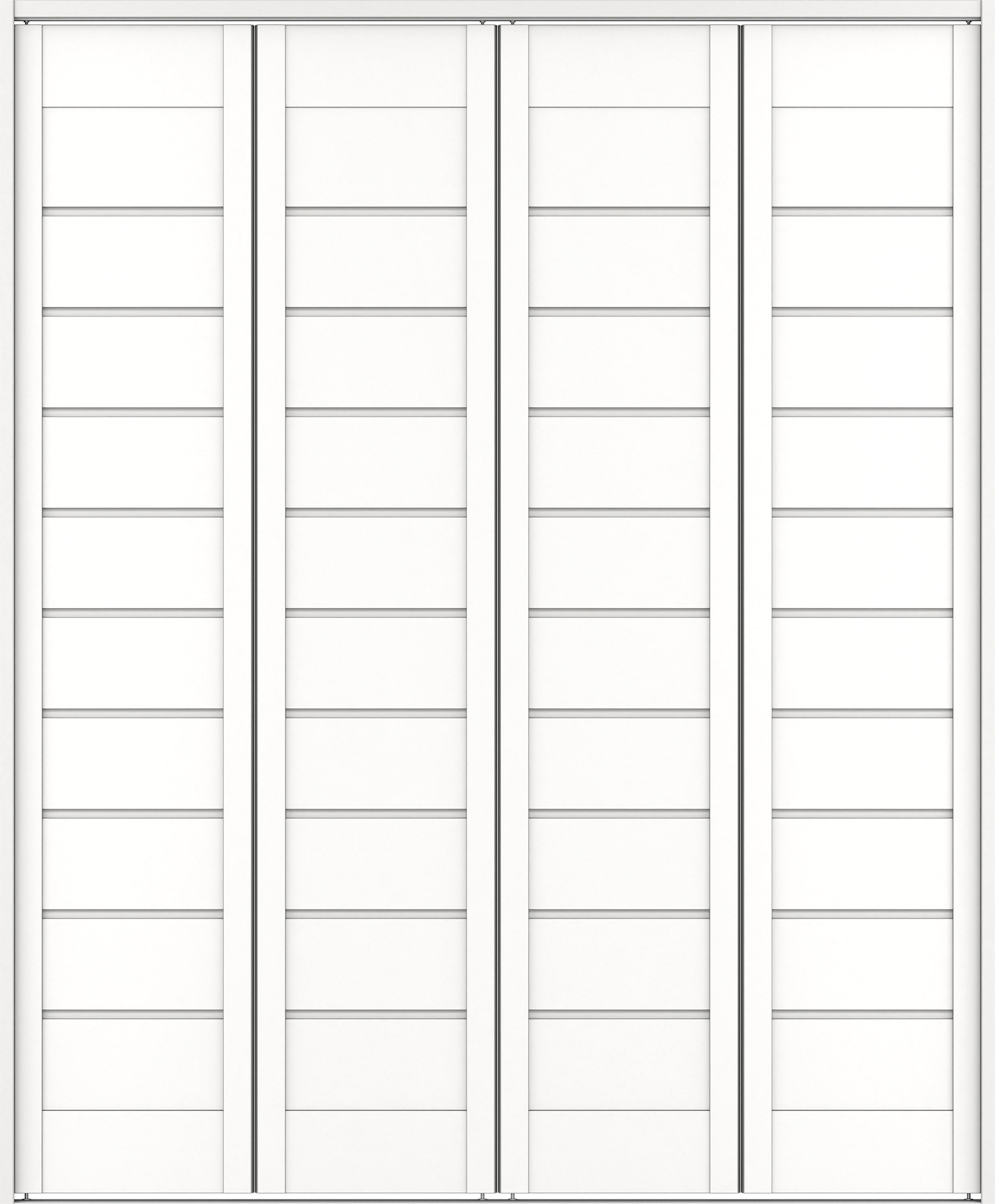 クローク収納　イエリア　折戸ユニット　通気タイプ　ウッド扉　下レール付三方枠（固定枠）　セット　１６４４幅（６尺小間口）　２０３５高　〈パウダーホワイト柄〉　ハンドルレス