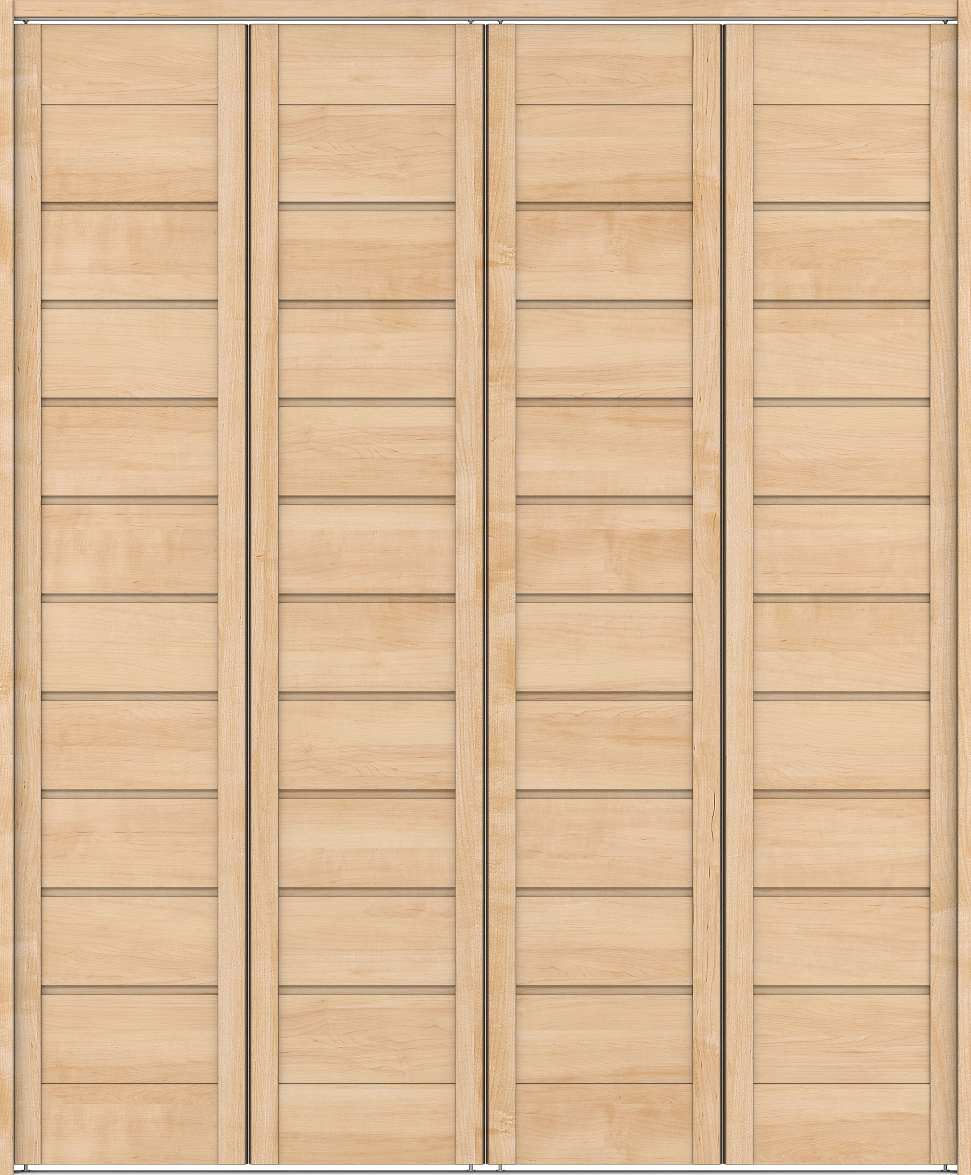 クローク収納　イエリア　折戸ユニット　通気タイプ　ウッド扉　下レール付三方枠（固定枠）　セット　１６８０幅（６尺間口）　２０３５高　〈ミルベージュ柄〉　ハンドルレス