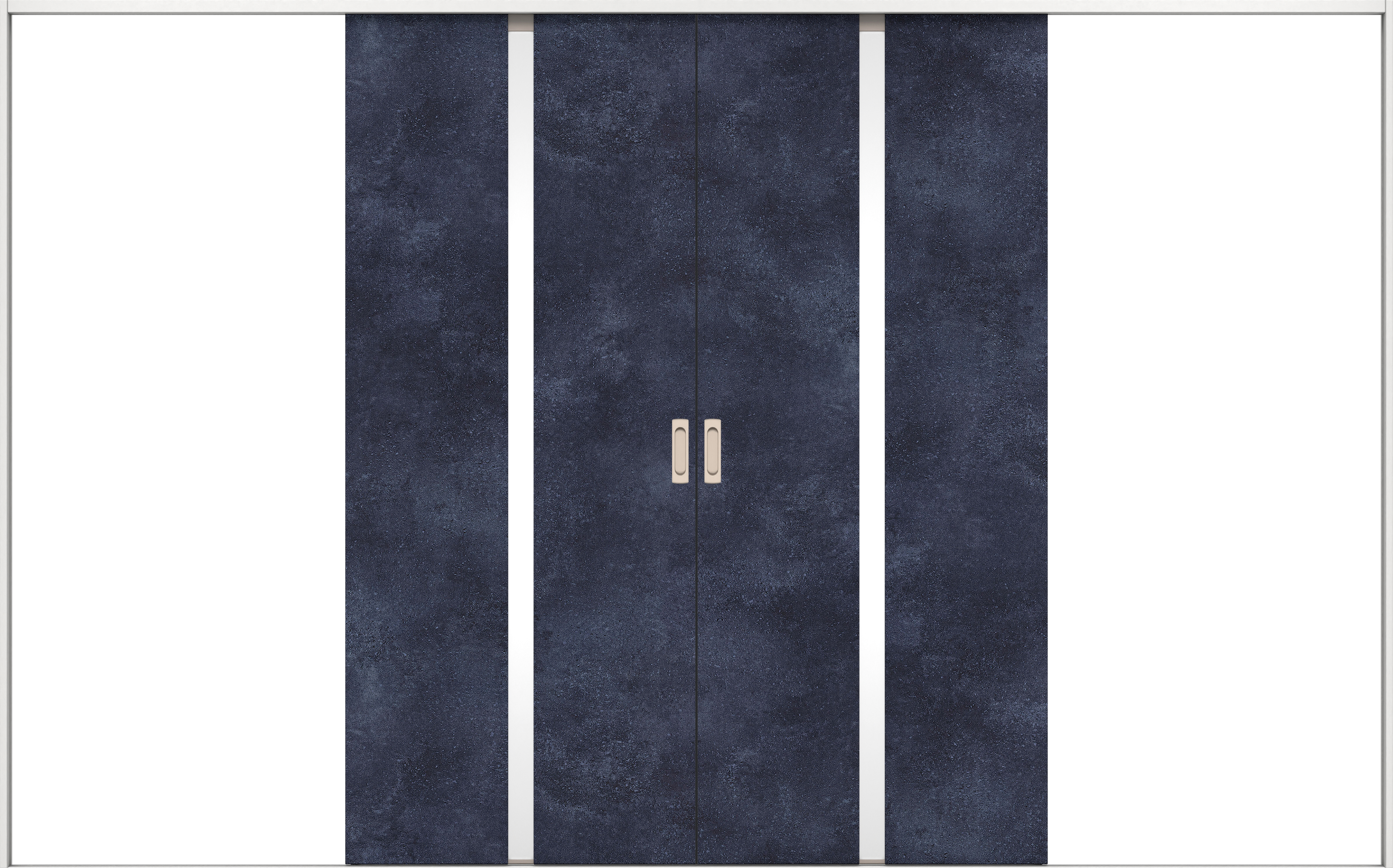 リビングドア　イエリア　引戸・引分　扉セット　２Ｐデザイン　３２６６幅用　２０００高　〈コバルトブルー柄〉　左右兼用　錠なし　ラクラクローズ付