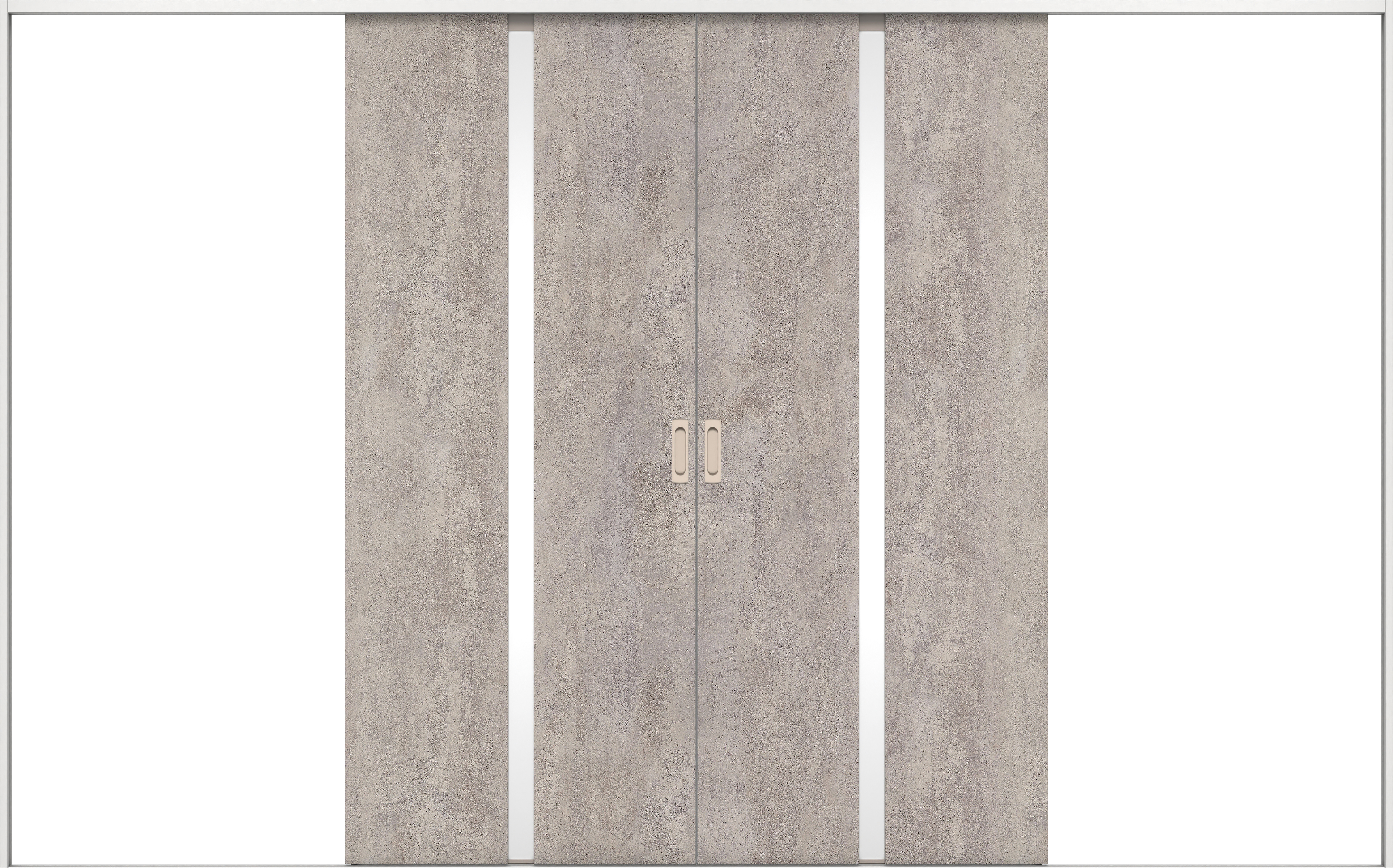 リビングドア　イエリア　引戸・引分　扉セット　２Ｐデザイン　３２６６幅用　２０００高　〈コンクリートグレー柄〉　左右兼用　錠なし　ラクラクローズ付