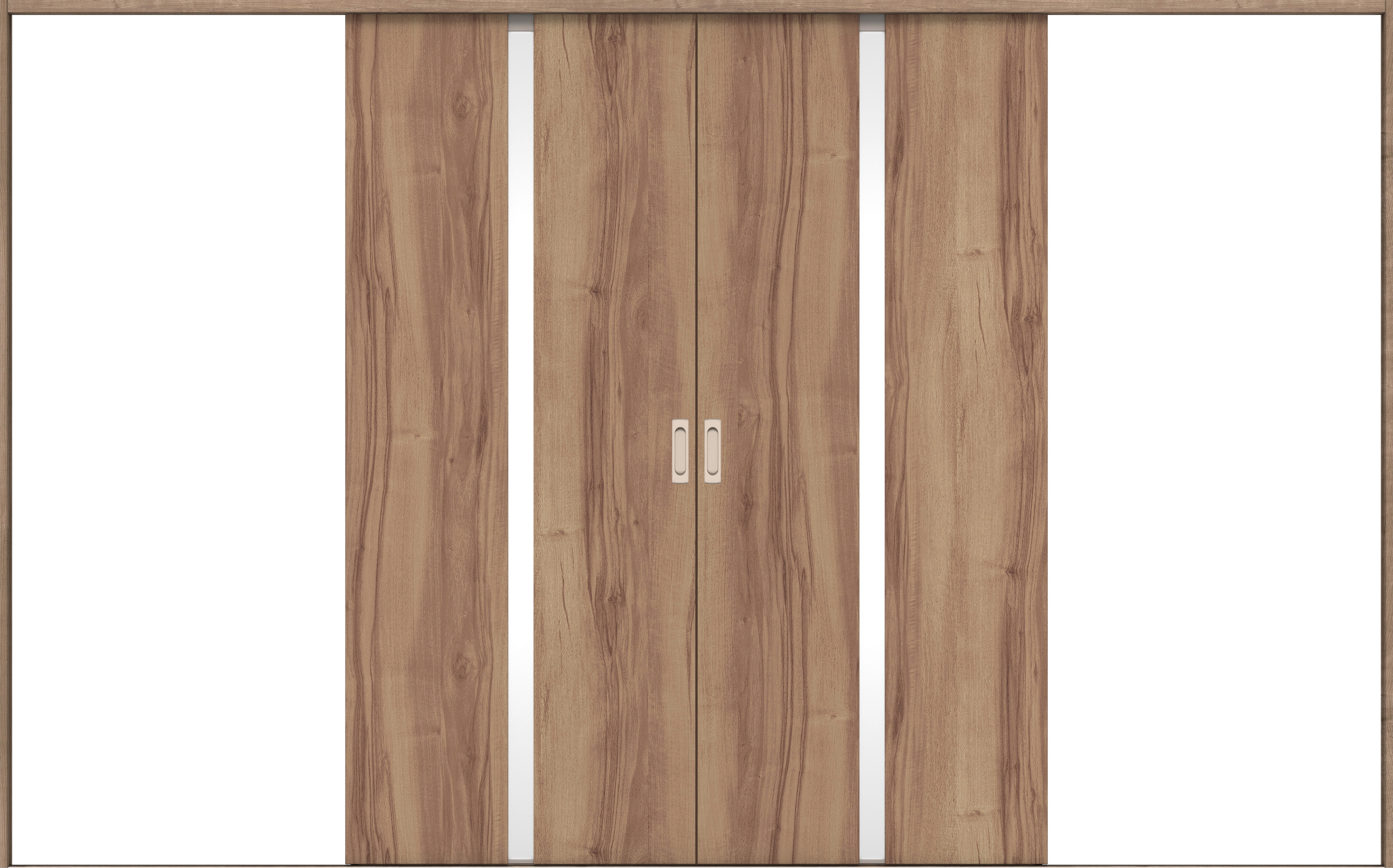 リビングドア　イエリア　引戸・引分　扉セット　２Ｐデザイン　３２６６幅用　２０００高　〈バームブラウン柄〉　左右兼用　錠なし　ラクラクローズ付