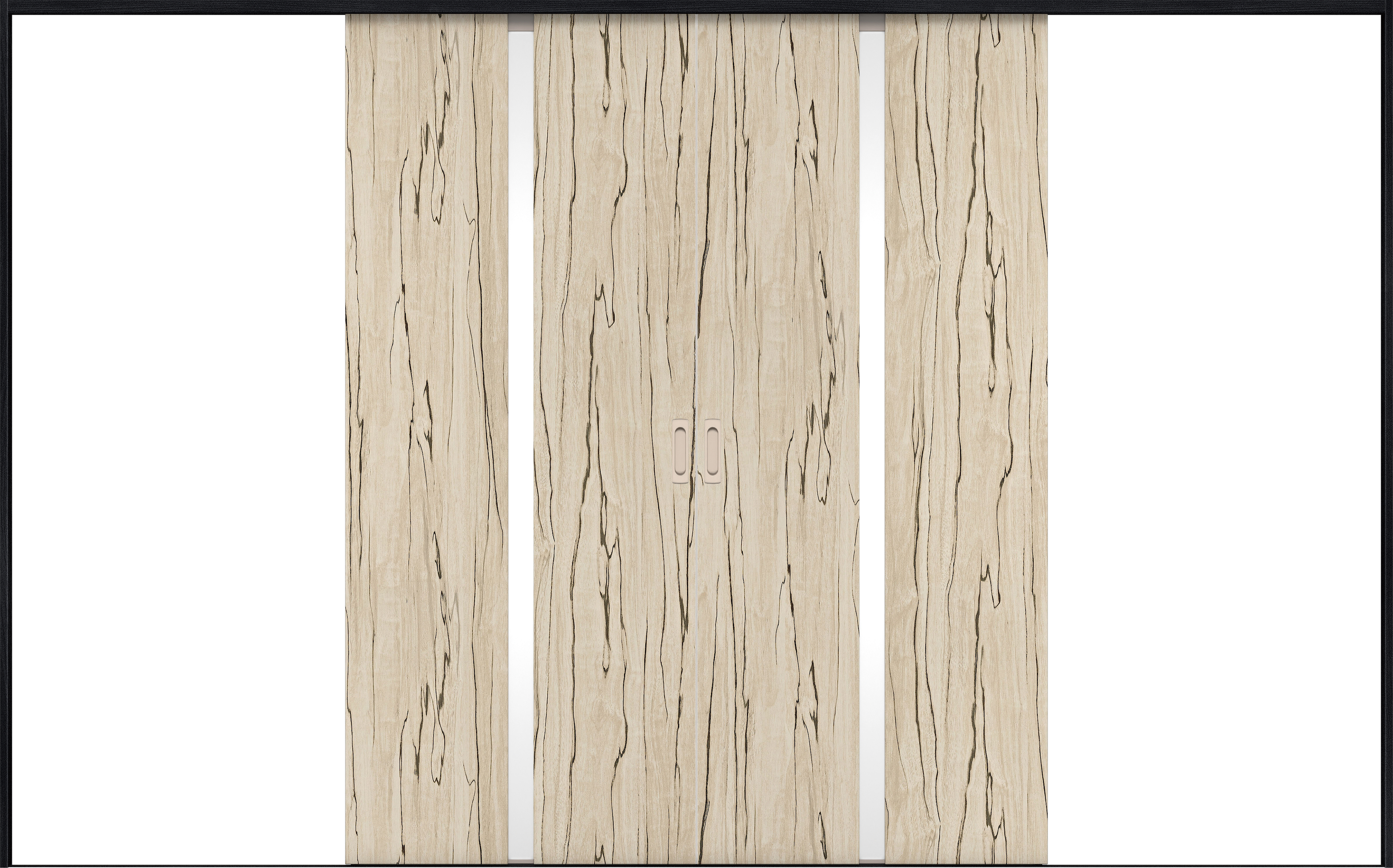 リビングドア　イエリア　引戸・引分　扉セット　２Ｐデザイン　３２６６幅用　２０００高　〈スロウベージュ柄〉　左右兼用　錠なし　ラクラクローズ付