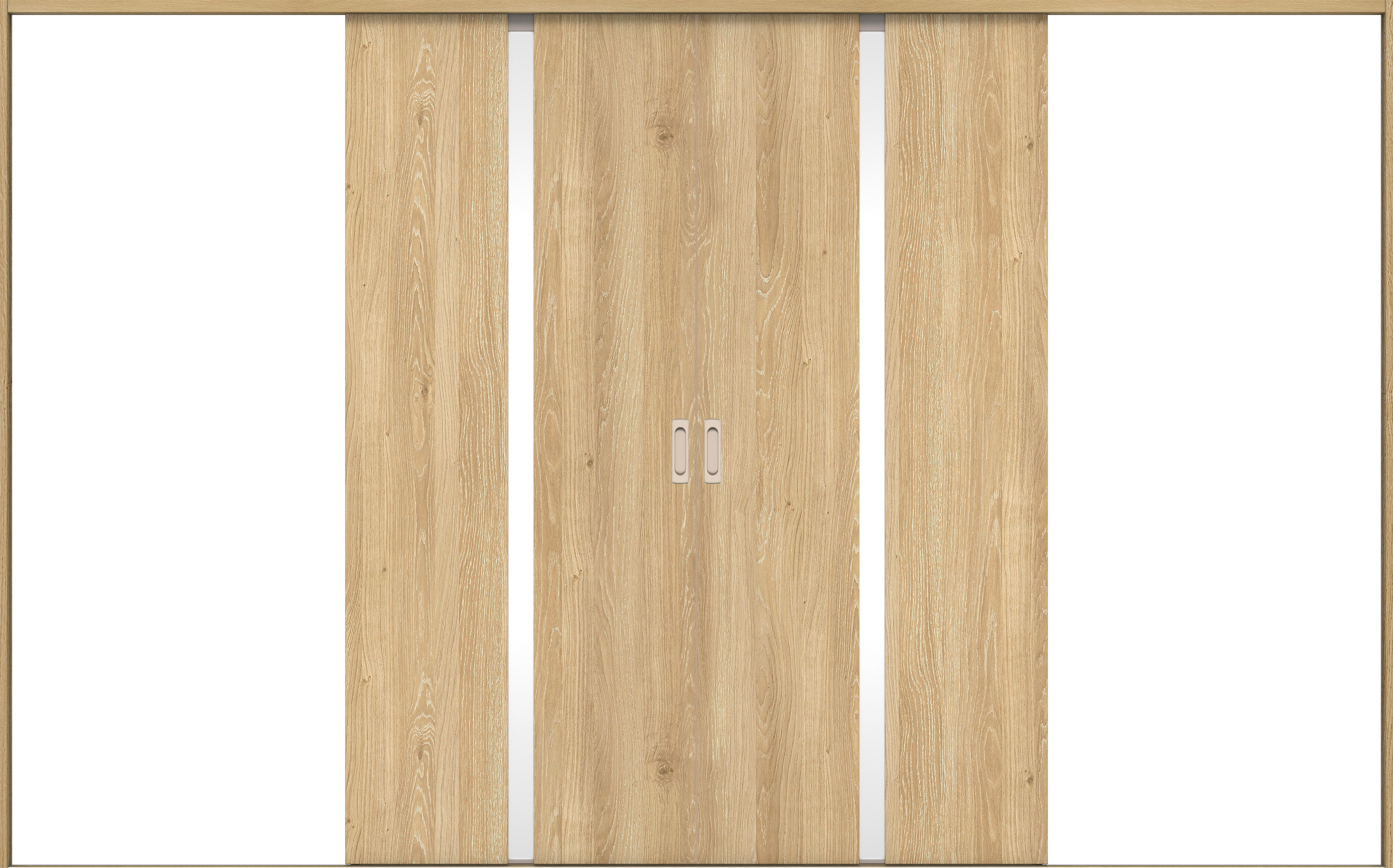 リビングドア　イエリア　引戸・引分　扉セット　２Ｐデザイン　３２６６幅用　２０００高　〈ミルキーオーカー柄〉　左右兼用　錠なし　ラクラクローズ付