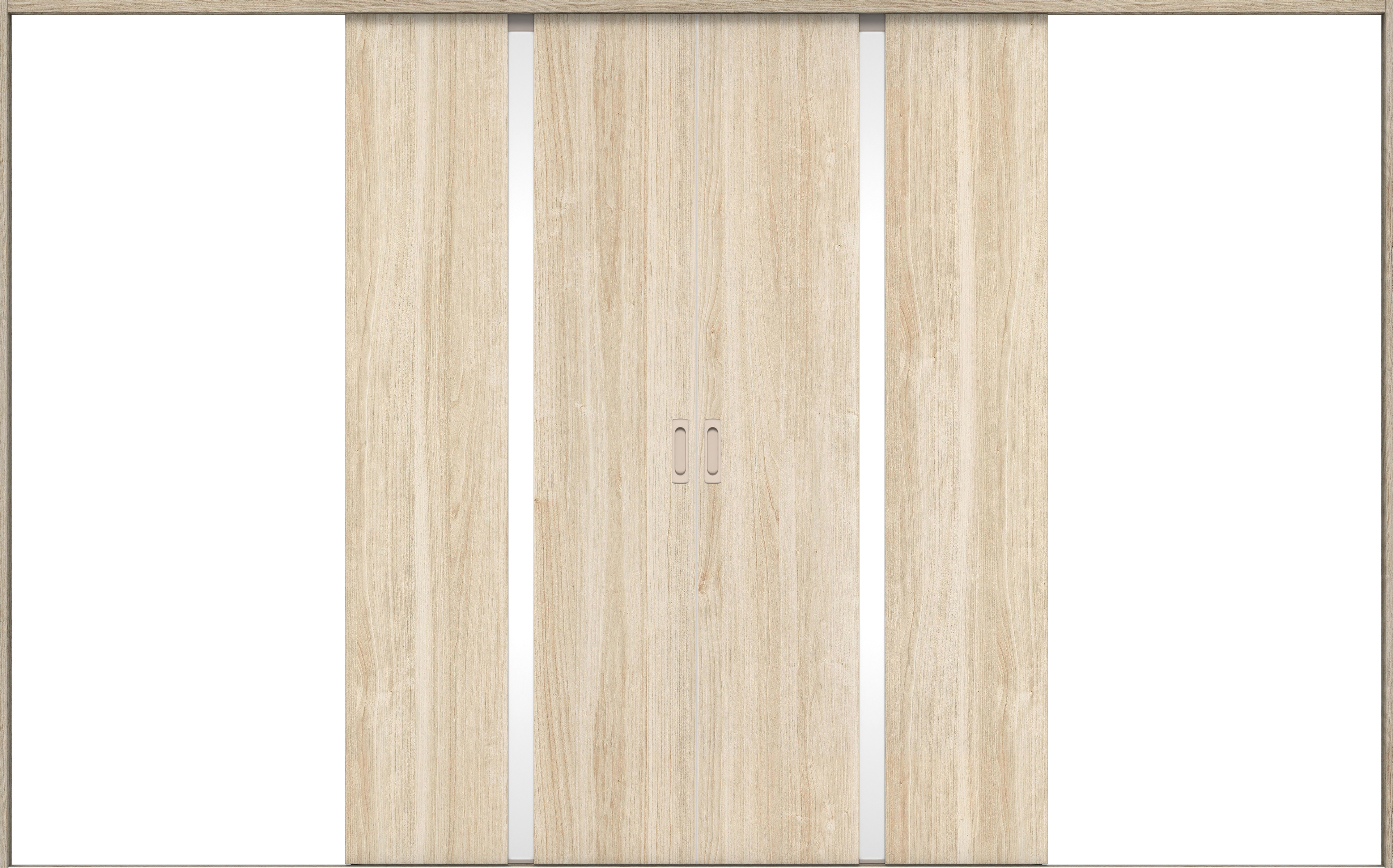 リビングドア　イエリア　引戸・引分　扉セット　２Ｐデザイン　３２６６幅用　２０００高　〈コットンベージュ柄〉　左右兼用　錠なし　ラクラクローズ付