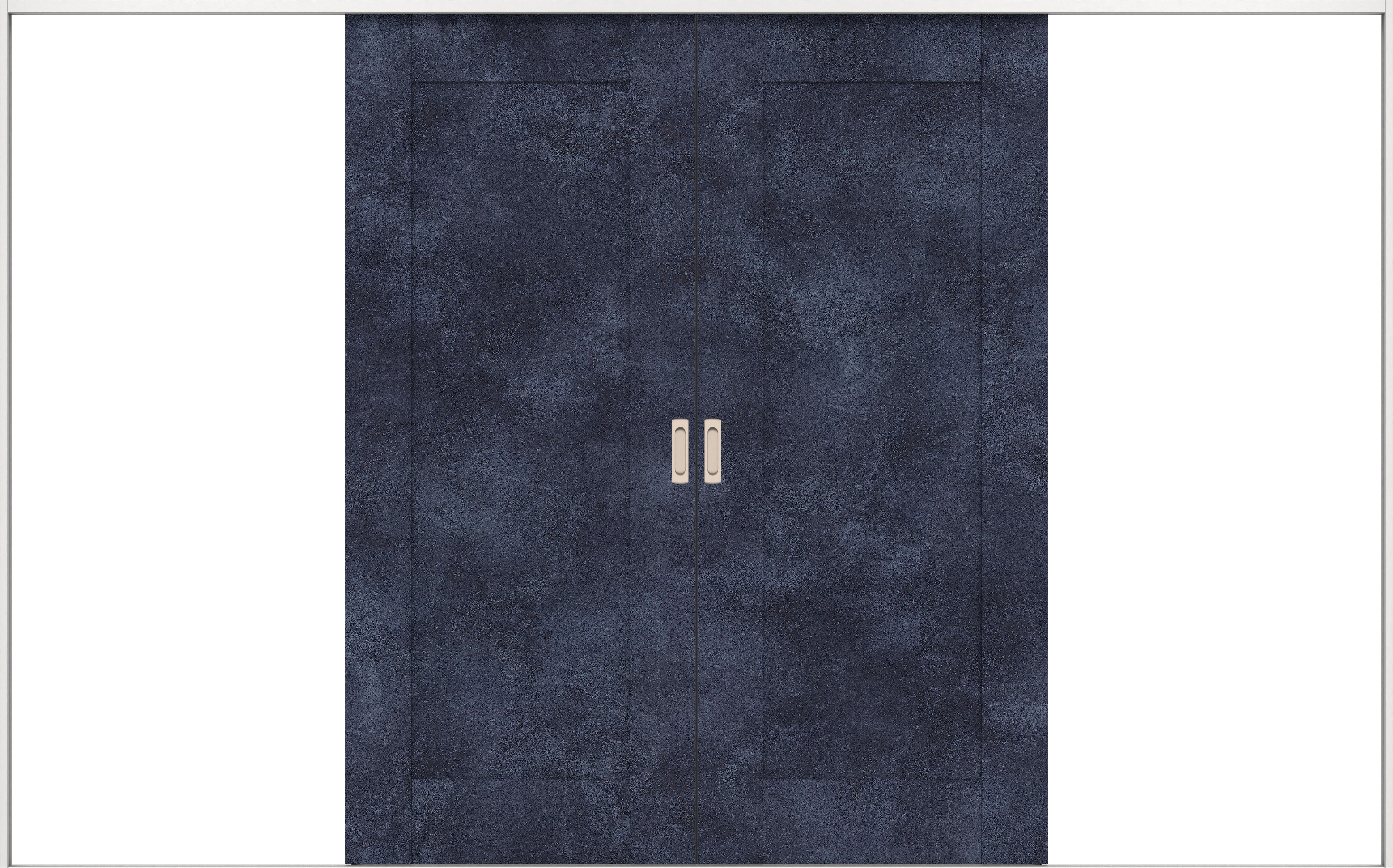 リビングドア　イエリア　引戸・引分　扉セット　３８デザイン　３２６６幅用　２０００高　〈コバルトブルー柄〉　左右兼用　錠なし　ラクラクローズ付