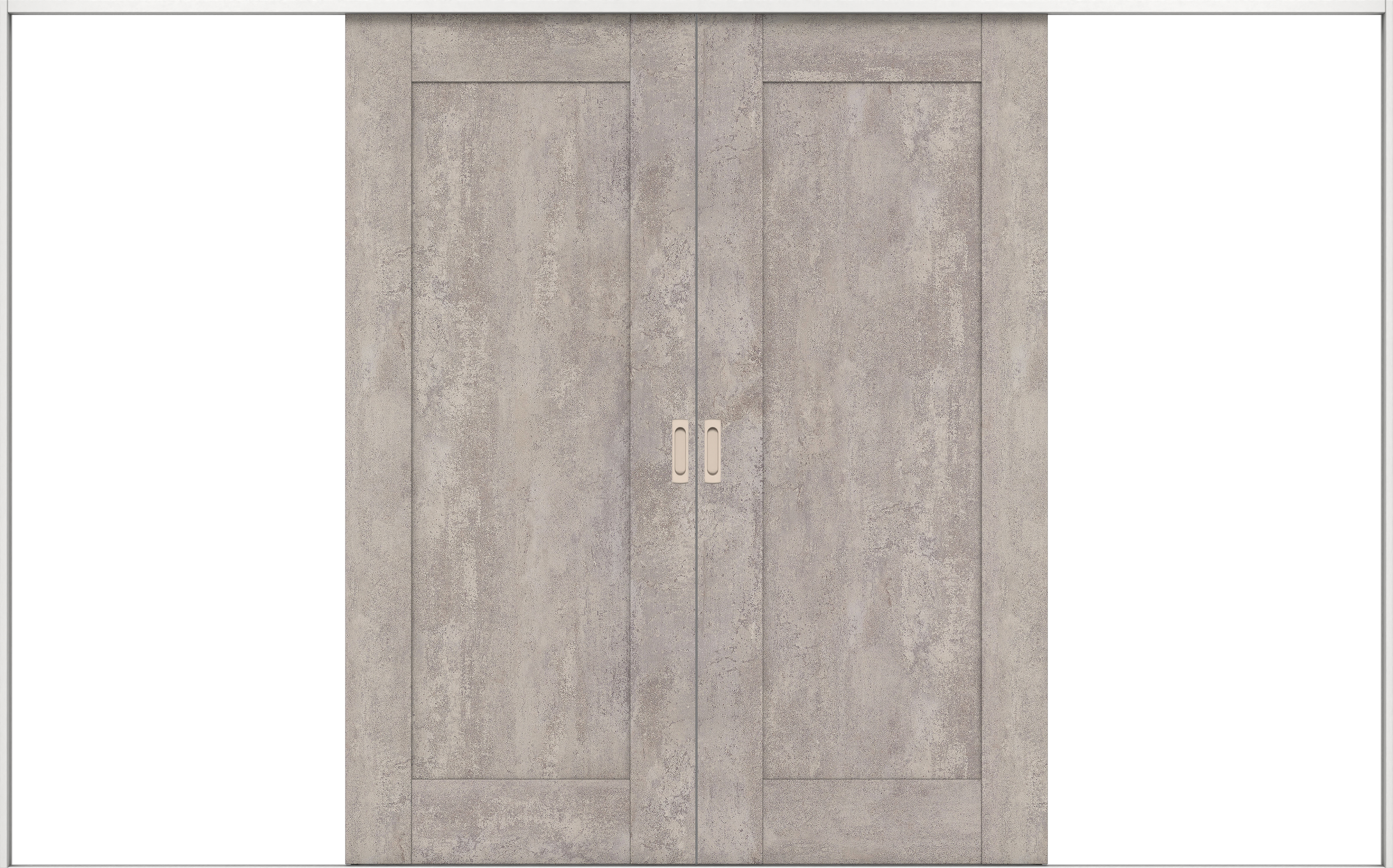 リビングドア　イエリア　引戸・引分　扉セット　３８デザイン　３２６６幅用　２０００高　〈コンクリートグレー柄〉　左右兼用　錠なし　ラクラクローズ付