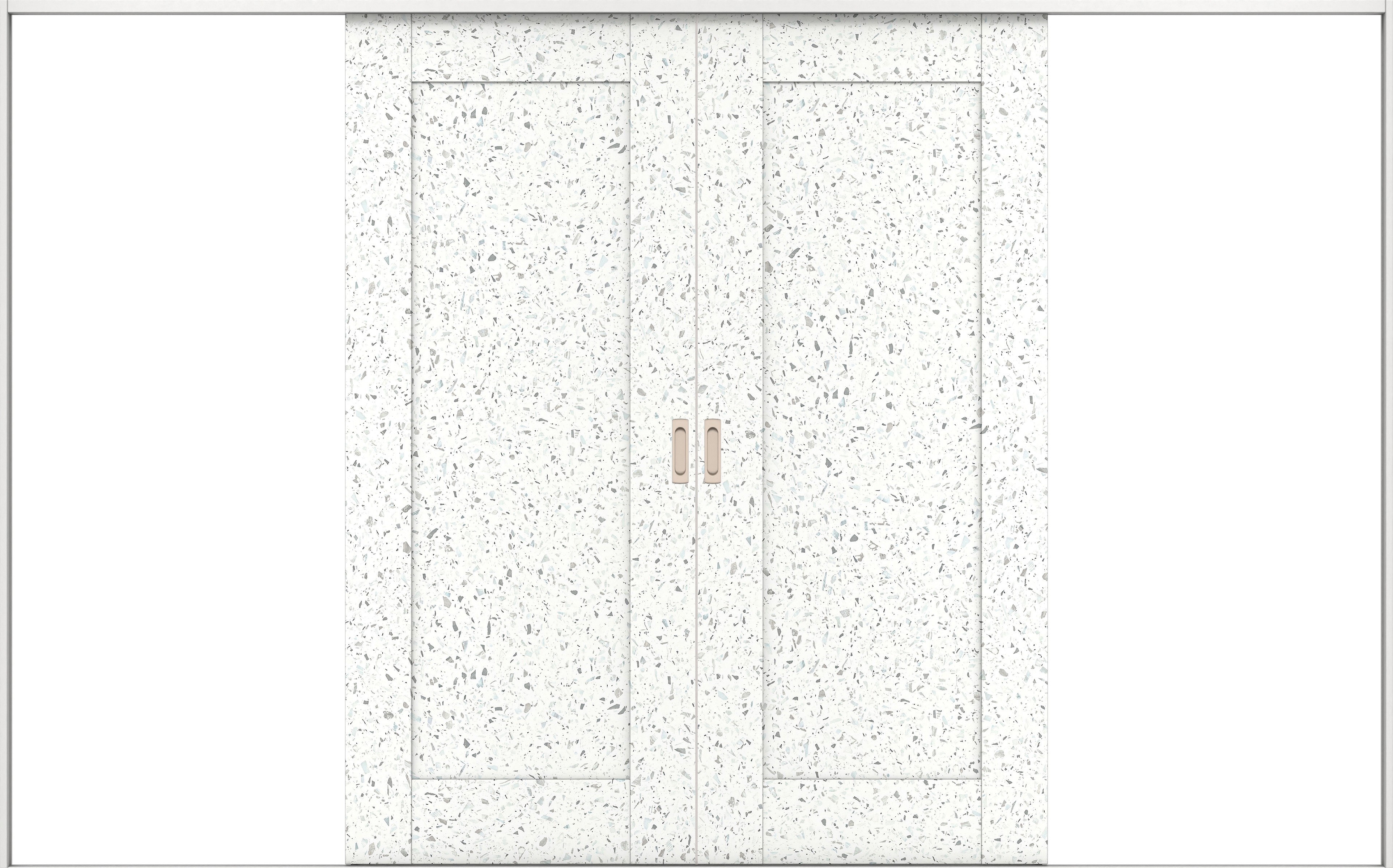 リビングドア　イエリア　引戸・引分　扉セット　３８デザイン　３２６６幅用　２０００高　〈テラゾホワイト柄〉　左右兼用　錠なし　ラクラクローズ付