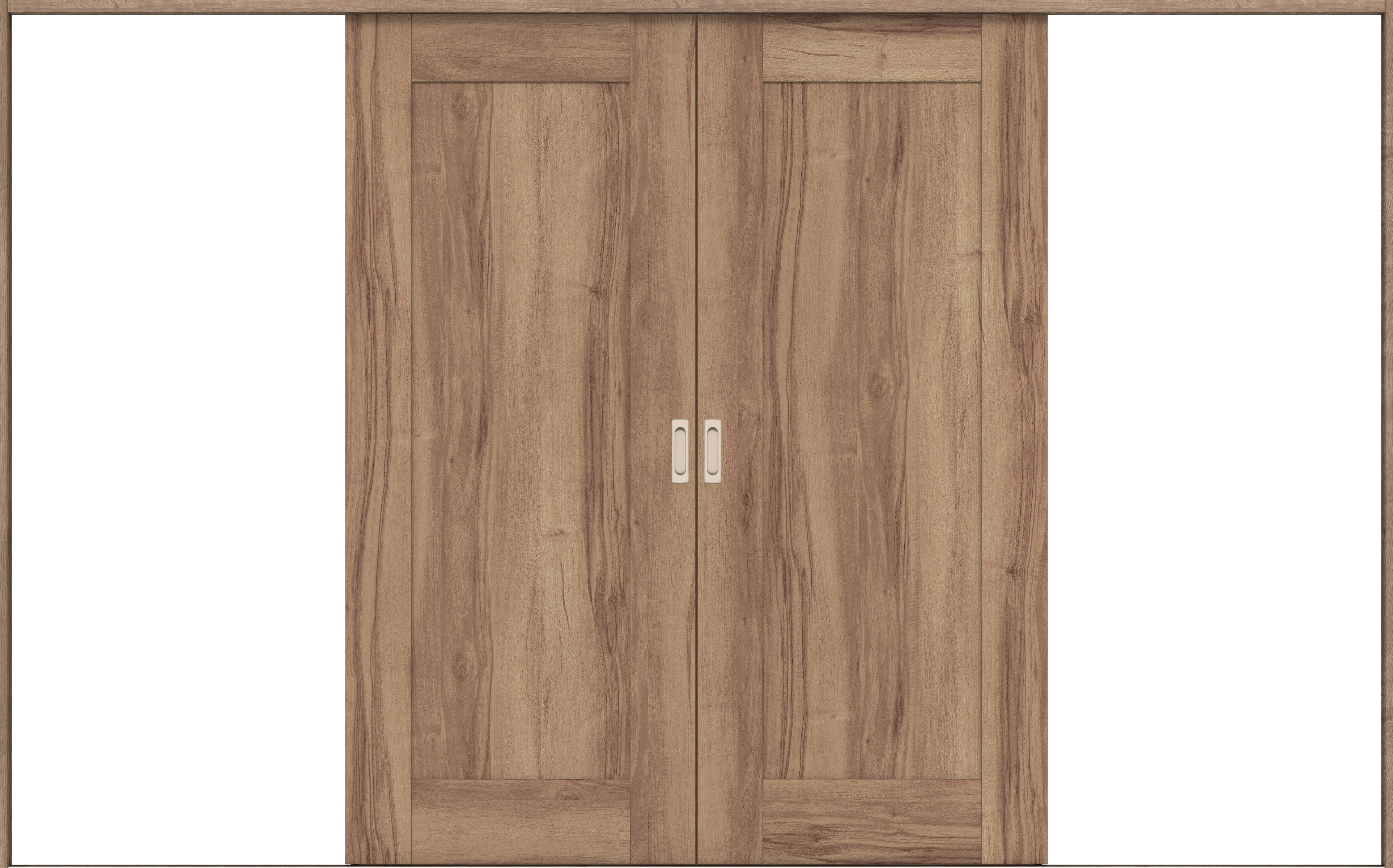 リビングドア　イエリア　引戸・引分　扉セット　３８デザイン　３２６６幅用　２０００高　〈バームブラウン柄〉　左右兼用　錠なし　ラクラクローズ付