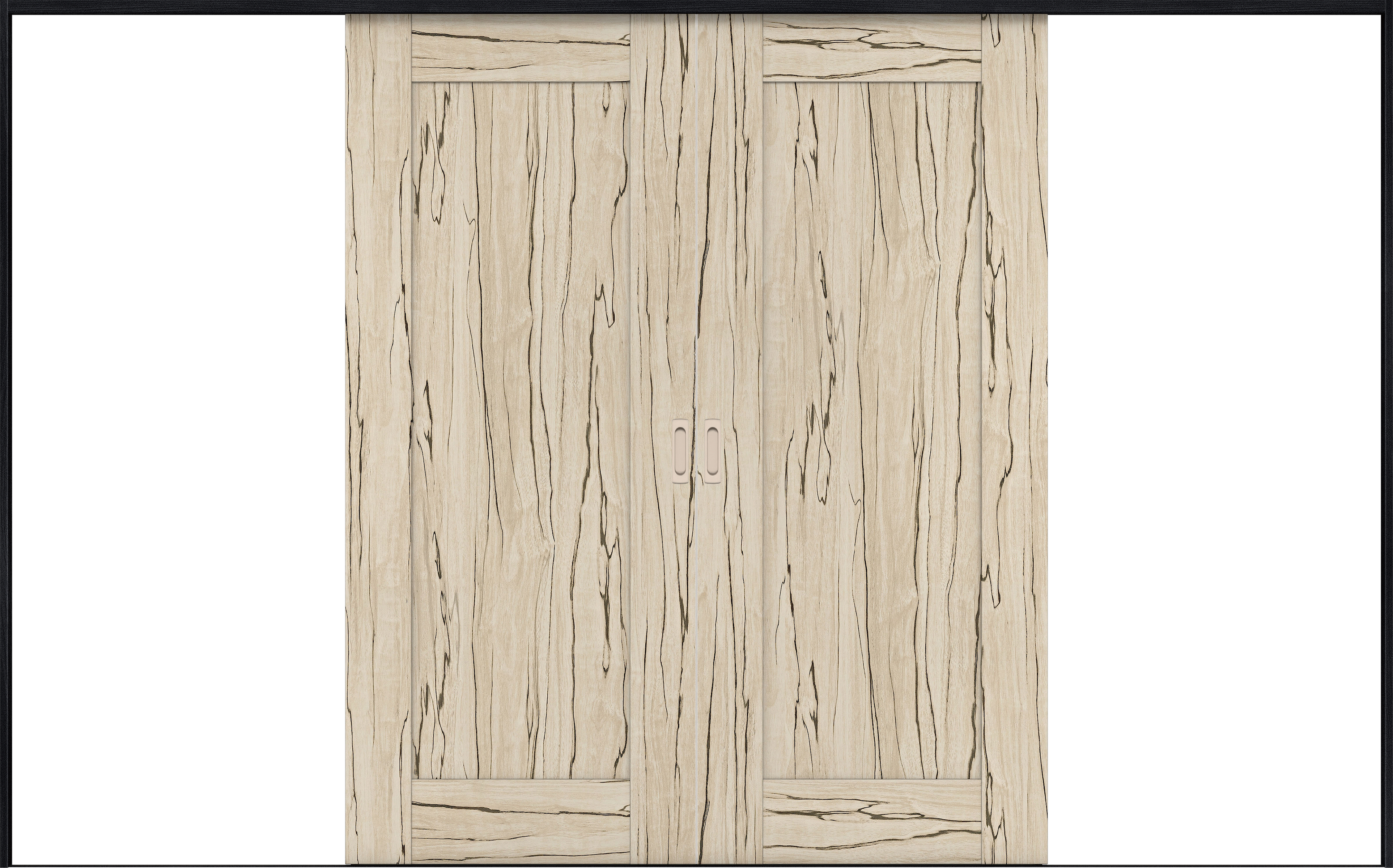 リビングドア　イエリア　引戸・引分　扉セット　３８デザイン　３２６６幅用　２０００高　〈スロウベージュ柄〉　左右兼用　錠なし　ラクラクローズ付