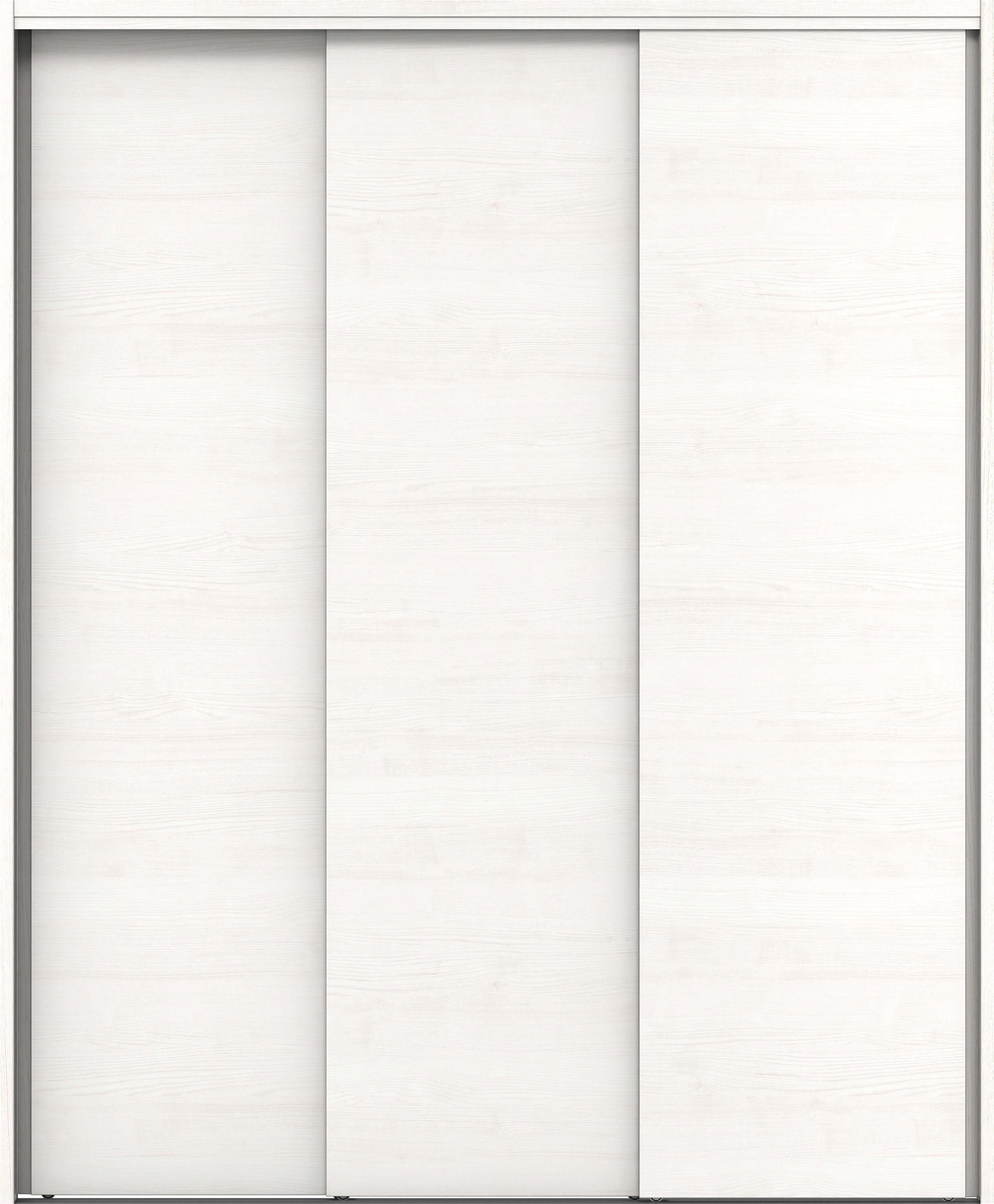 クローク収納　イエリア　引戸ユニット　通し引手　横木目タイプ　三方枠（固定枠）　セット　１６８０幅（６尺間口）　２０３３高　〈ネオホワイト柄〉　ハンドルレス