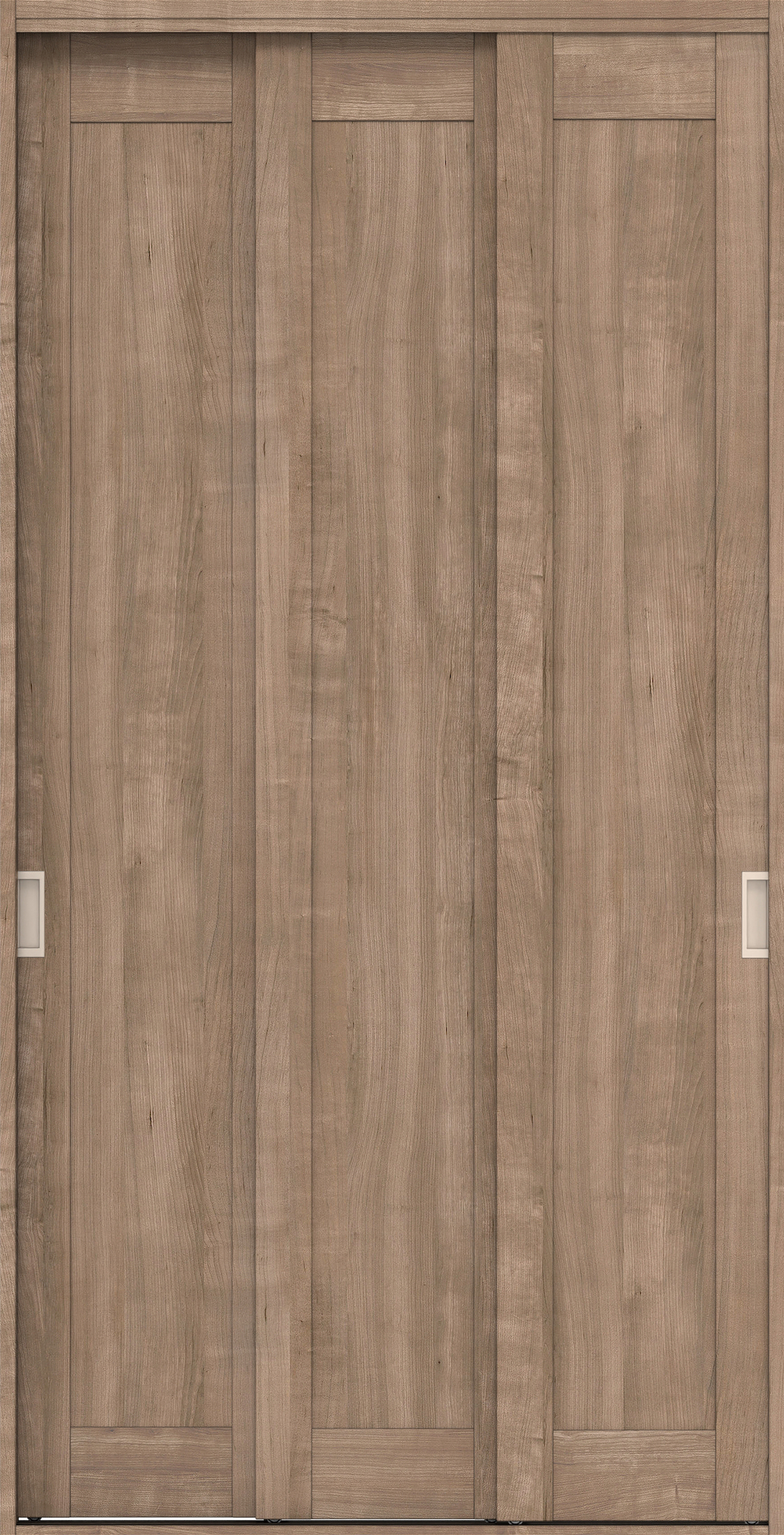 クローク収納　イエリア　引戸ユニット　カマチタイプ　四方枠（固定枠）　セット　１１９０幅（４．５尺間口）　２３３０高　〈トープグレー柄〉　引手〈Ｔシルバー色〉