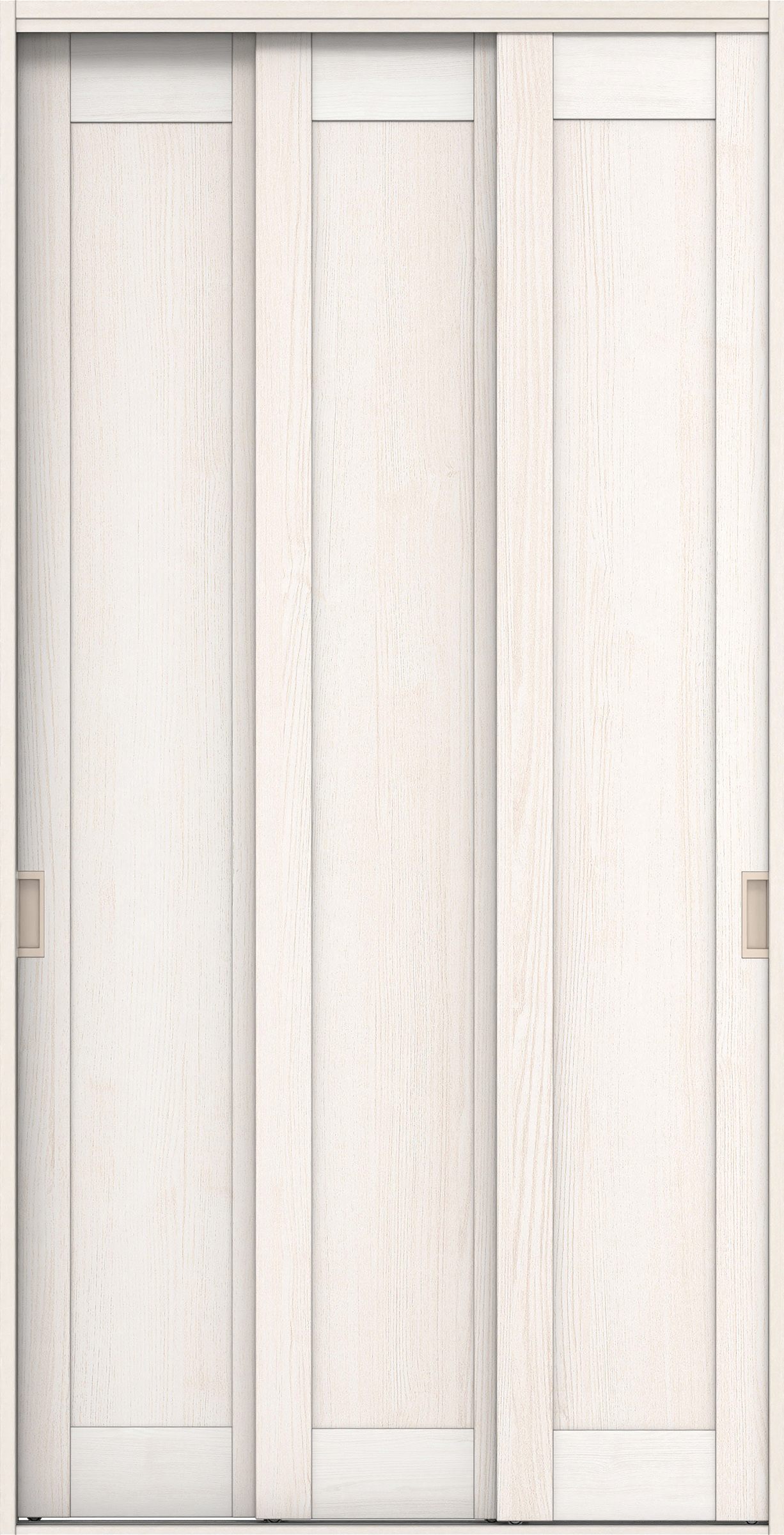 クローク収納　イエリア　引戸ユニット　カマチタイプ　四方枠（固定枠）　セット　１１９０幅（４．５尺間口）　２３３０高　〈ネオホワイト柄〉　引手〈Ｔシルバー色〉