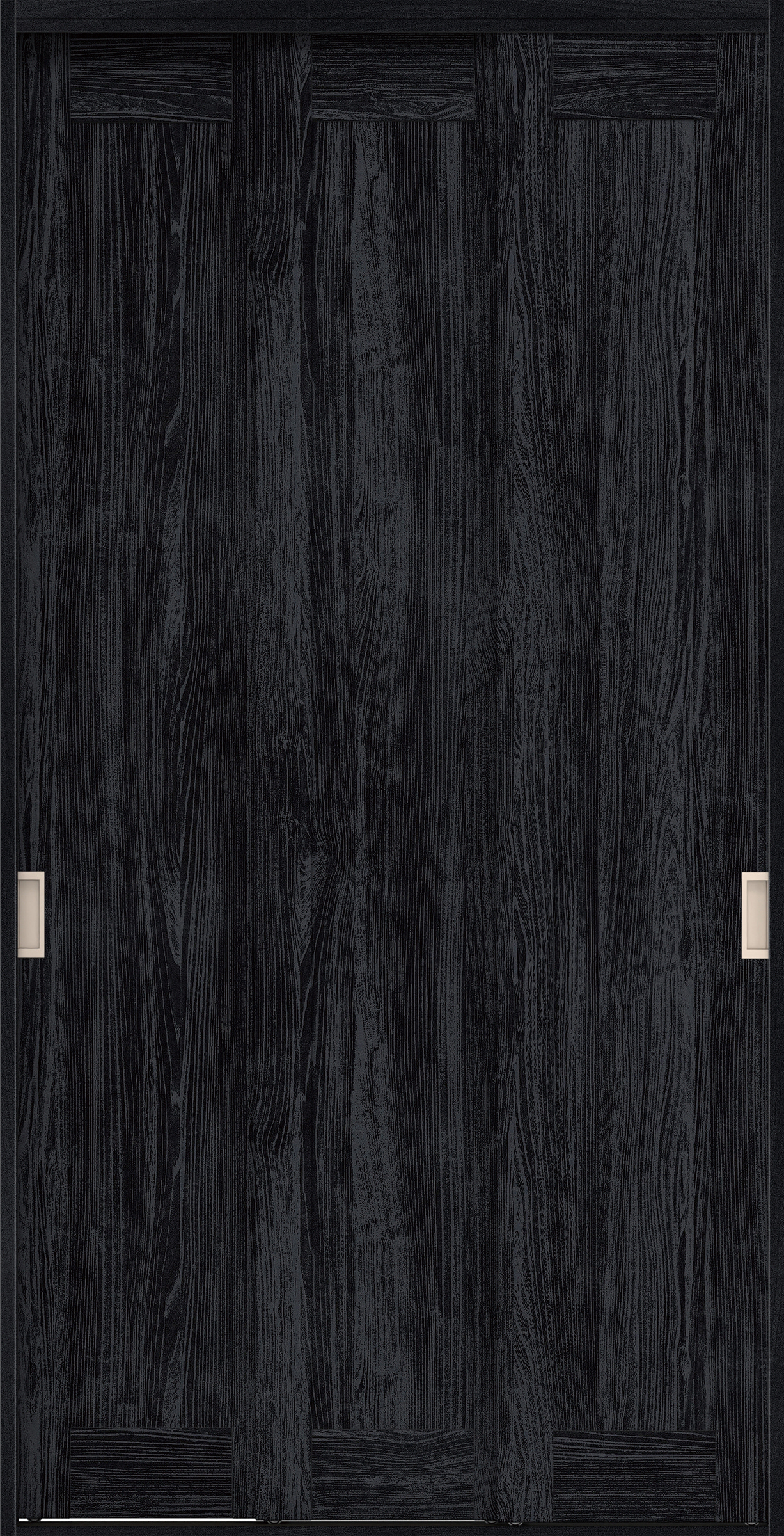 クローク収納　イエリア　引戸ユニット　カマチタイプ　四方枠（固定枠）　セット　１１９０幅（４．５尺間口）　２３３０高　〈モスブラック柄〉　引手〈Ｔシルバー色〉