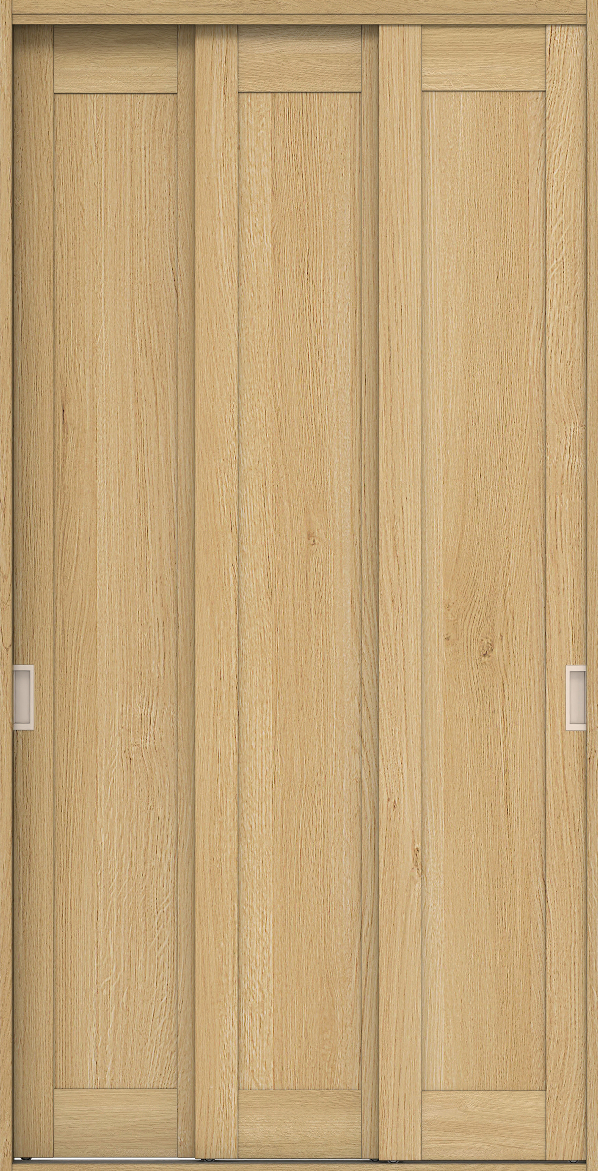 クローク収納　イエリア　引戸ユニット　カマチタイプ　四方枠（固定枠）　セット　１１９０幅（４．５尺間口）　２３３０高　〈ライトオーカー柄〉　引手〈Ｔシルバー色〉