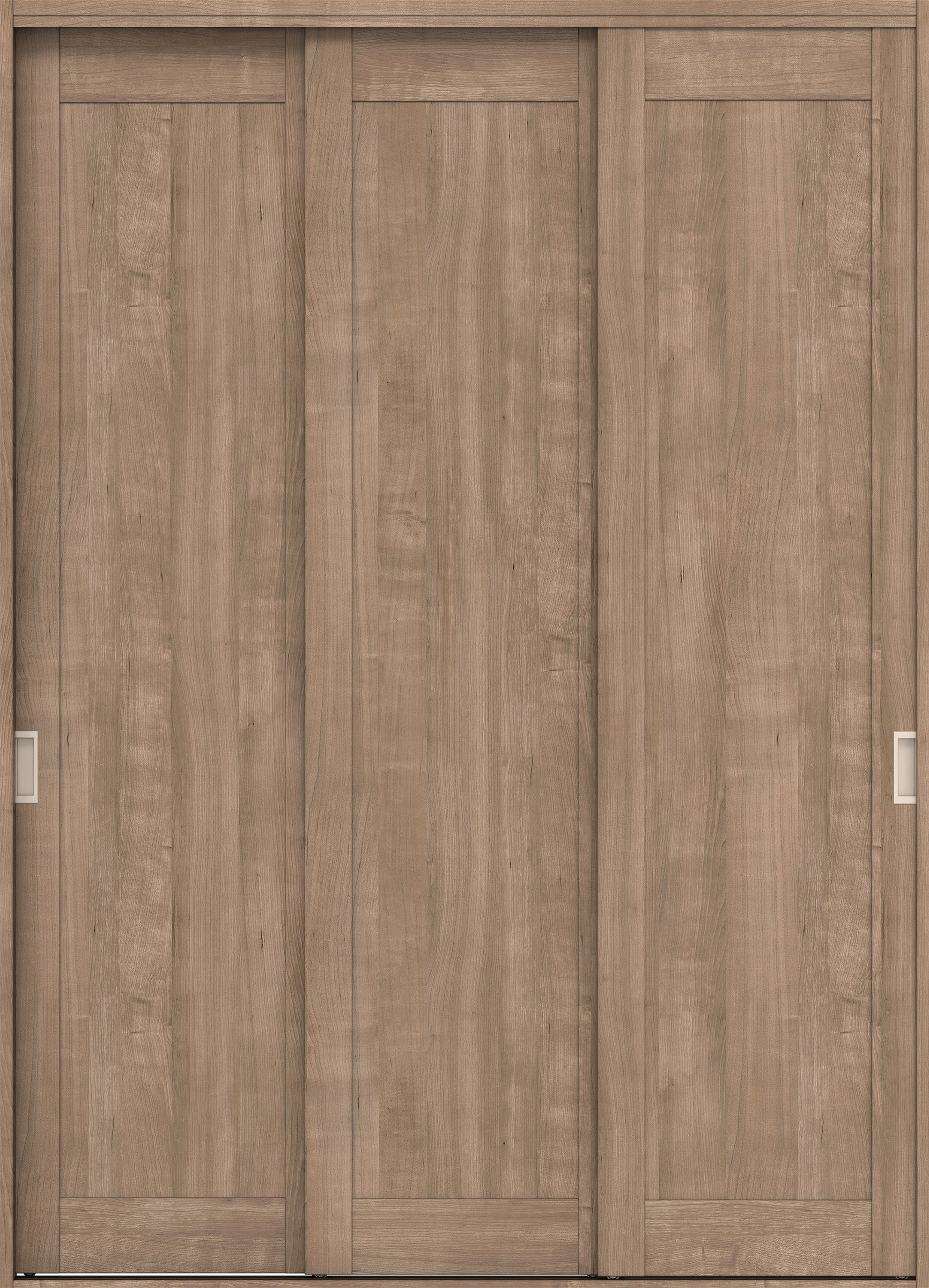 クローク収納　イエリア　引戸ユニット　カマチタイプ　四方枠（固定枠）　セット　１８２０幅（２Ｍ間口）　２３３０高　〈トープグレー柄〉　引手〈Ｔシルバー色〉