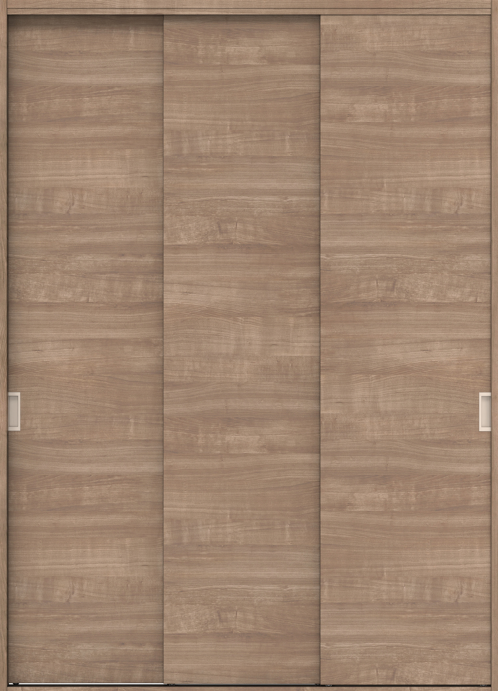 クローク収納　イエリア　引戸ユニット　フラット横木目タイプ　四方枠（固定枠）　セット　１６８０幅（６尺間口）　２３３０高　〈トープグレー柄〉　引手〈Ｔシルバー色〉