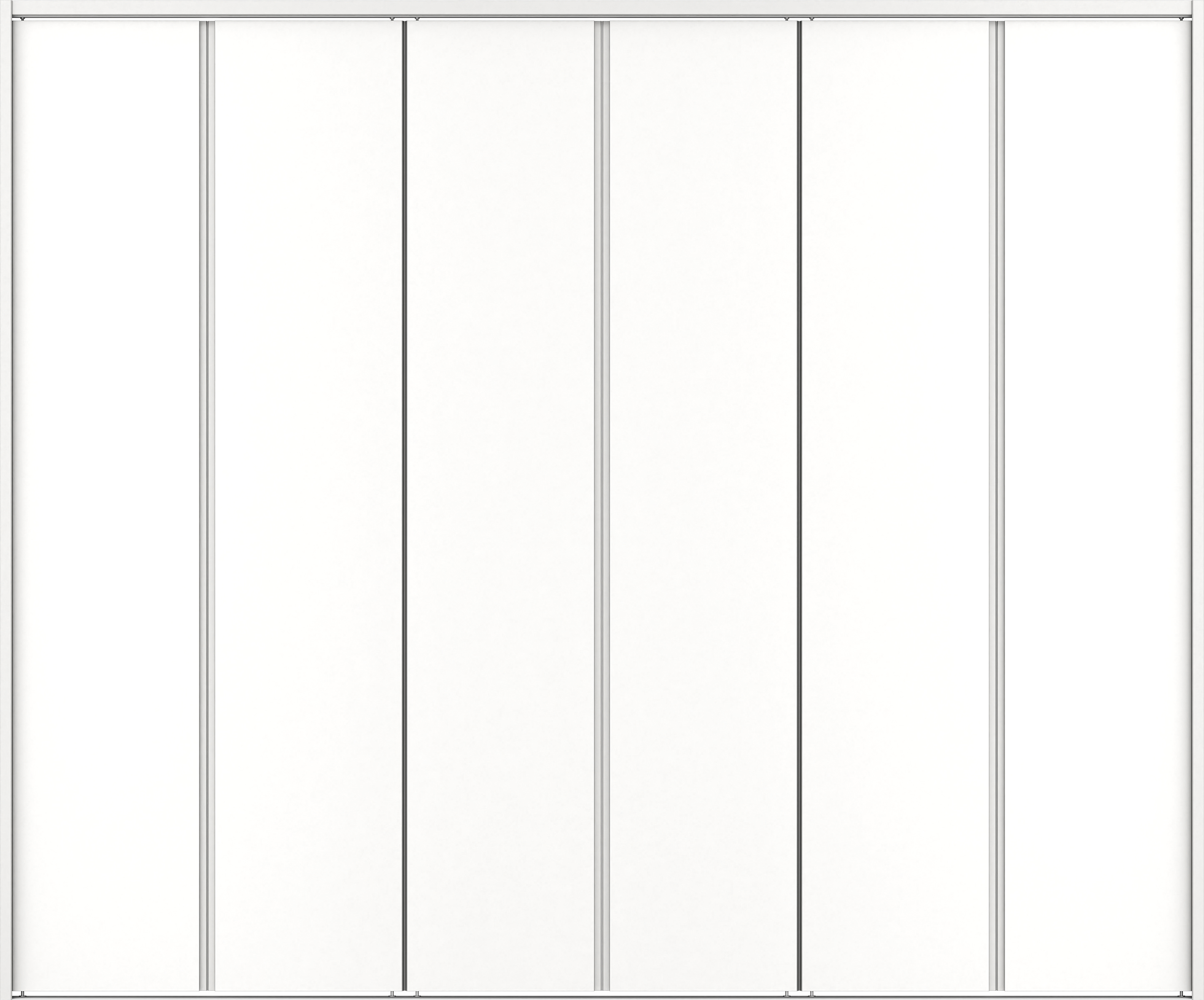 クローク収納　イエリア　折戸ユニット　ハンドルレスタイプ　ウッド扉　下レール付三方枠（固定枠）　セット　２４５０幅（９尺間口）　２０３５高　〈パウダーホワイト柄〉　ハンドルレス