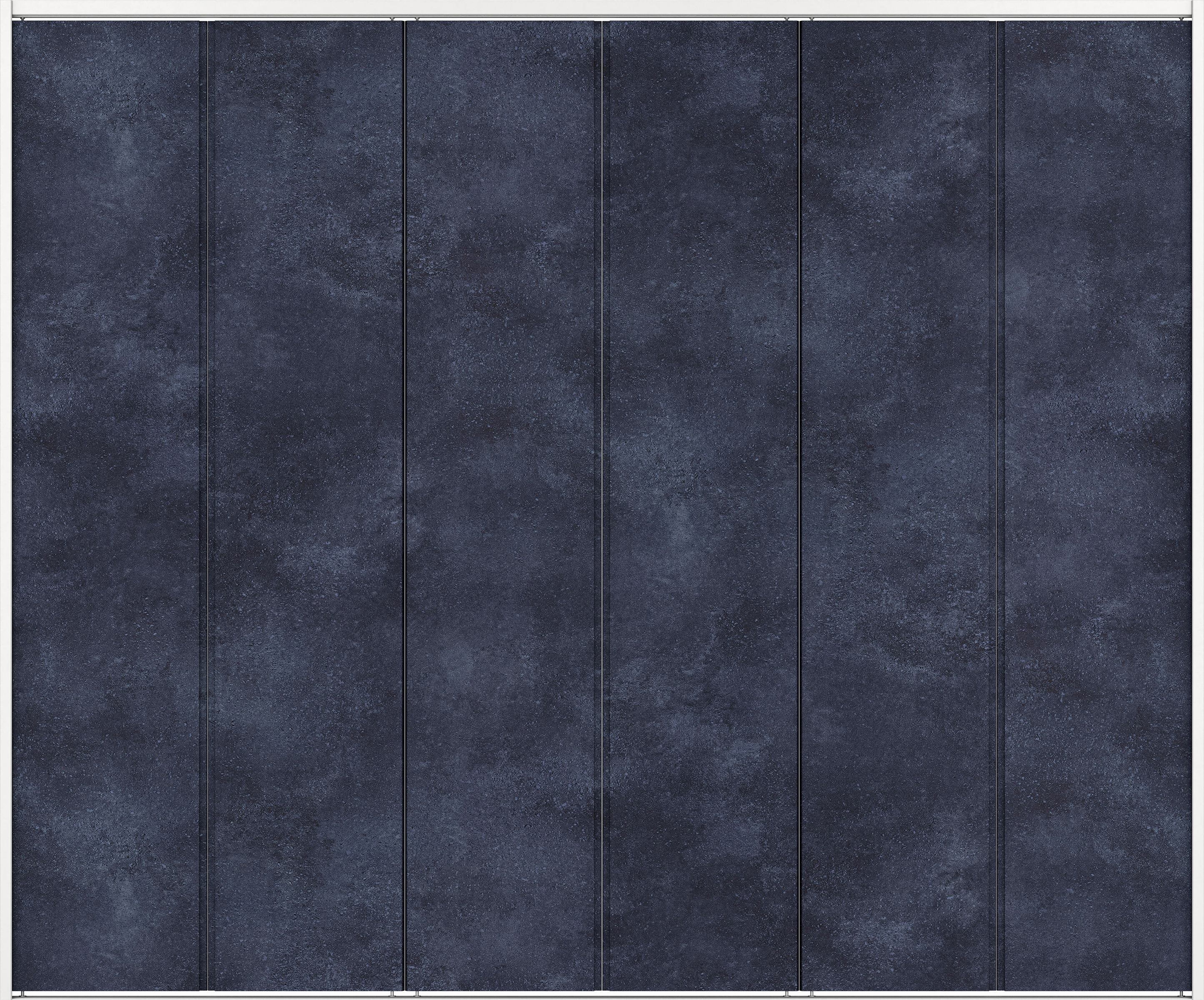 クローク収納　イエリア　折戸ユニット　ハンドルレスタイプ　パネル扉　下レール付三方枠（固定枠）　セット　２４５０幅（９尺間口）　２０３５高　〈コバルトブルー柄〉　ハンドルレス