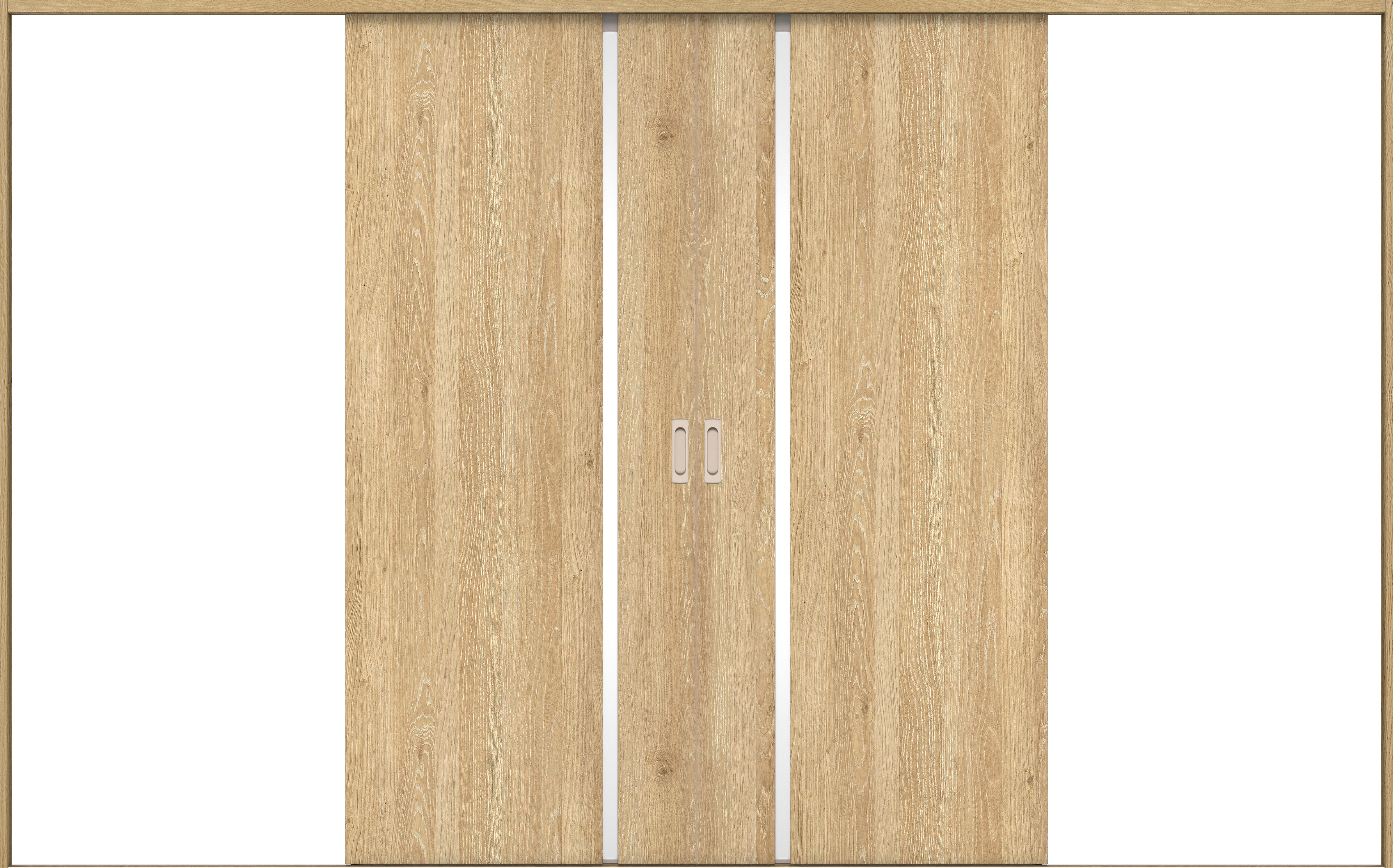 リビングドア　イエリア　引戸・引分　扉セット　Ｌ９デザイン　３２６６幅用　２０００高　〈ミルキーオーカー柄〉　左右兼用　錠なし　ラクラクローズ付