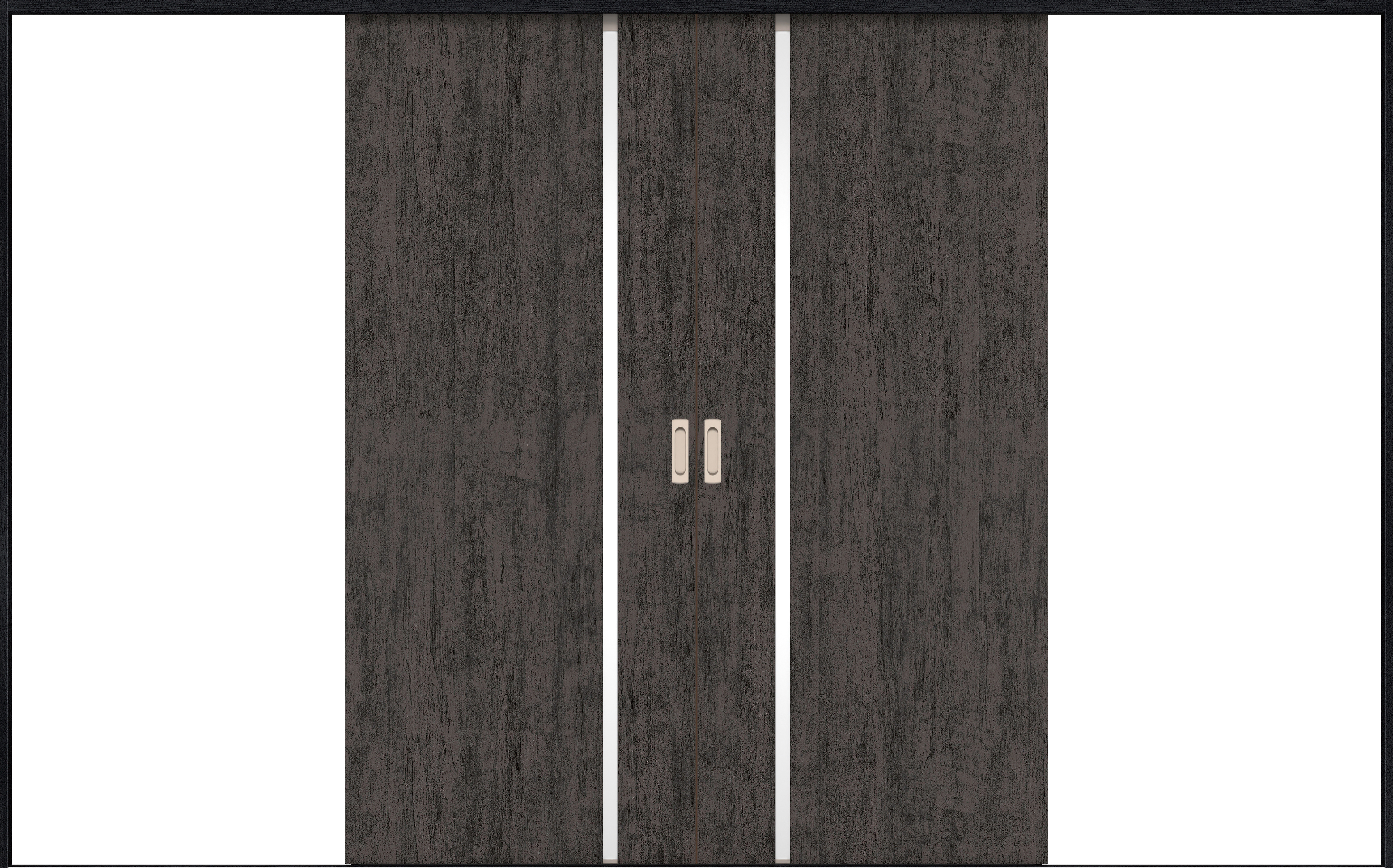 リビングドア　イエリア　引戸・引分　扉セット　Ｌ９デザイン　３２６６幅用　２０００高　〈ドライブラック柄〉　左右兼用　錠なし　ラクラクローズ付