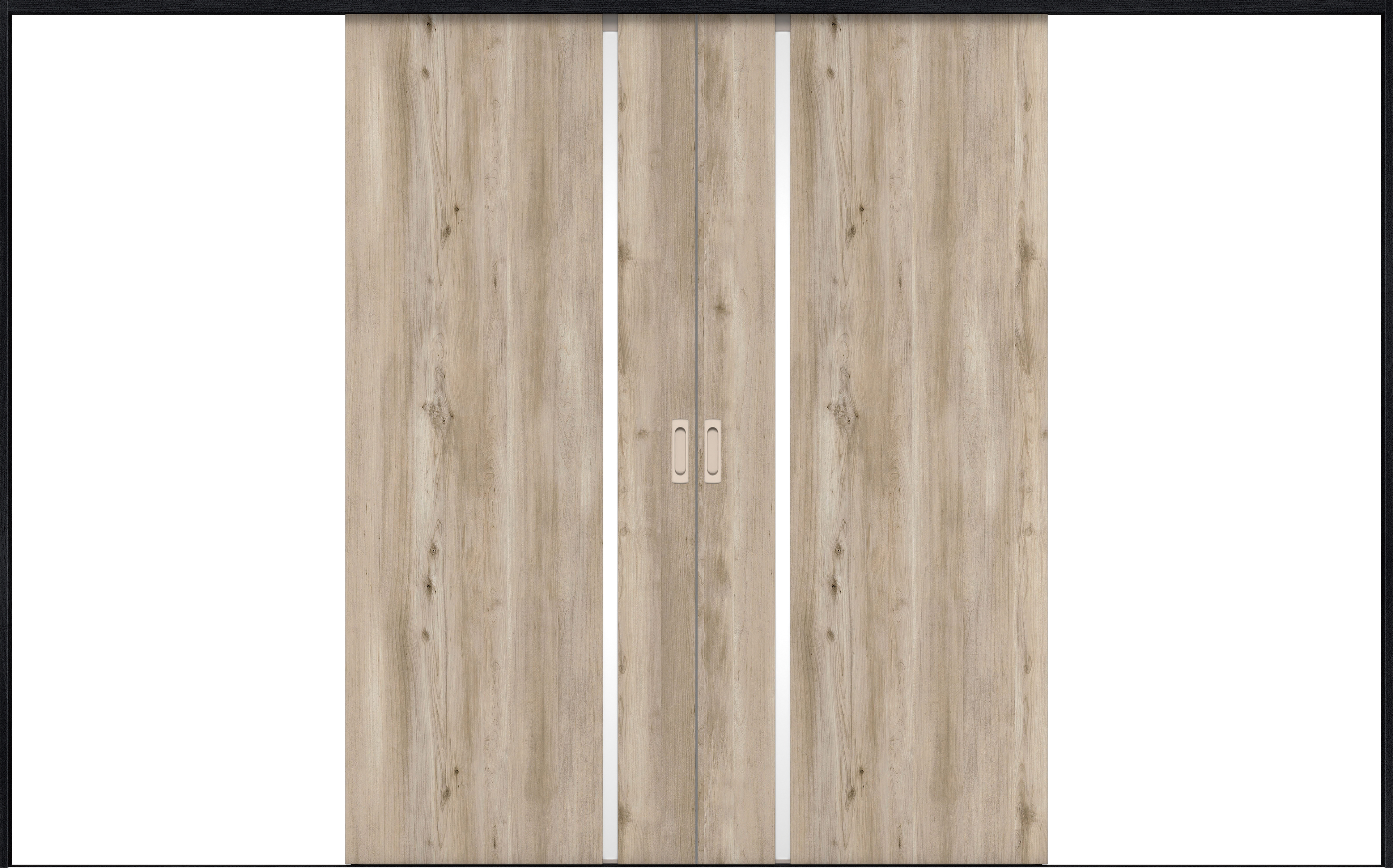 リビングドア　イエリア　引戸・引分　扉セット　Ｌ９デザイン　３２６６幅用　２０００高　〈スモークグレー柄〉　左右兼用　錠なし　ラクラクローズ付